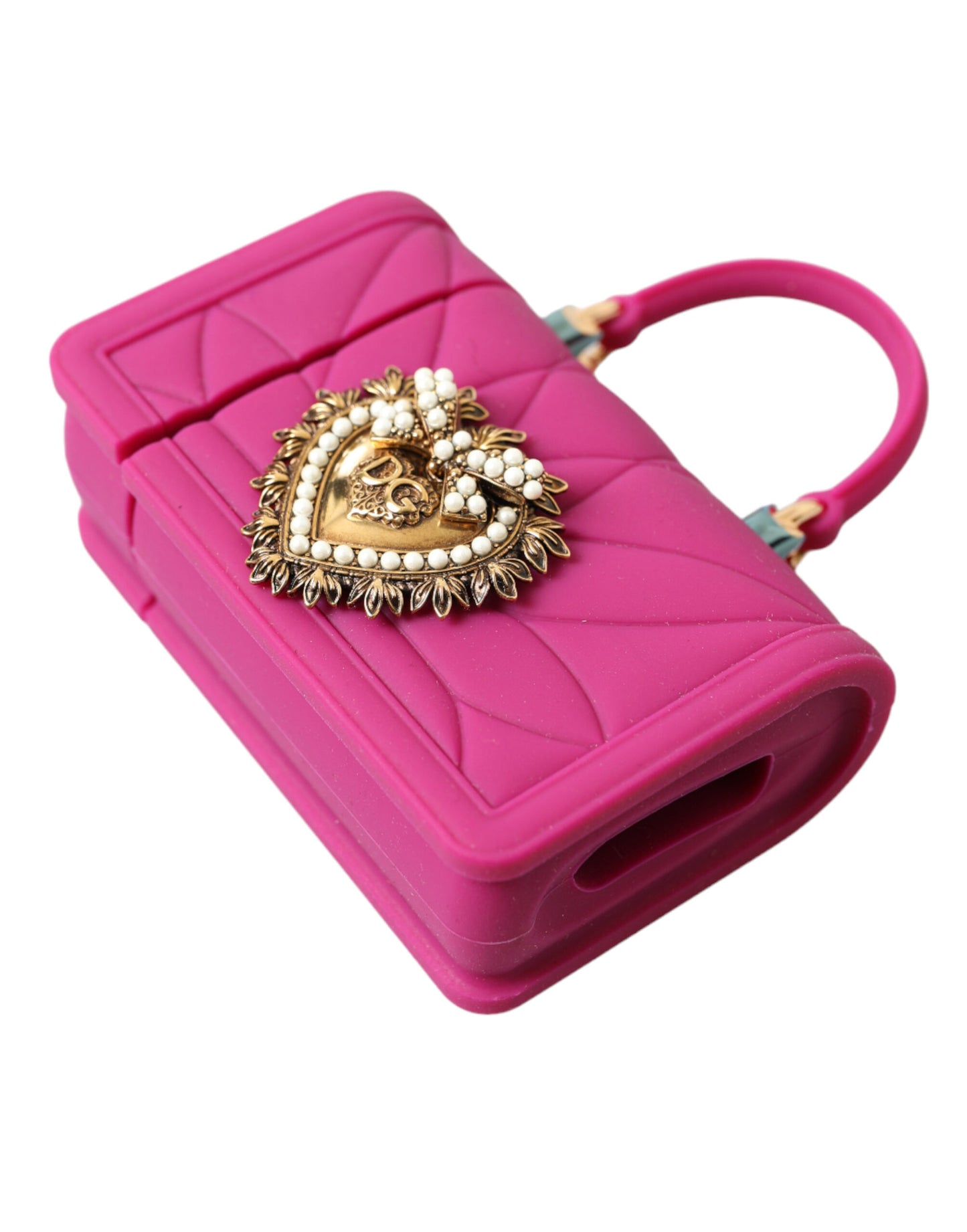 Dolce & Gabbana Chic Funda Acolchada De Silicona Para Airpods - Rosa Y Dorado