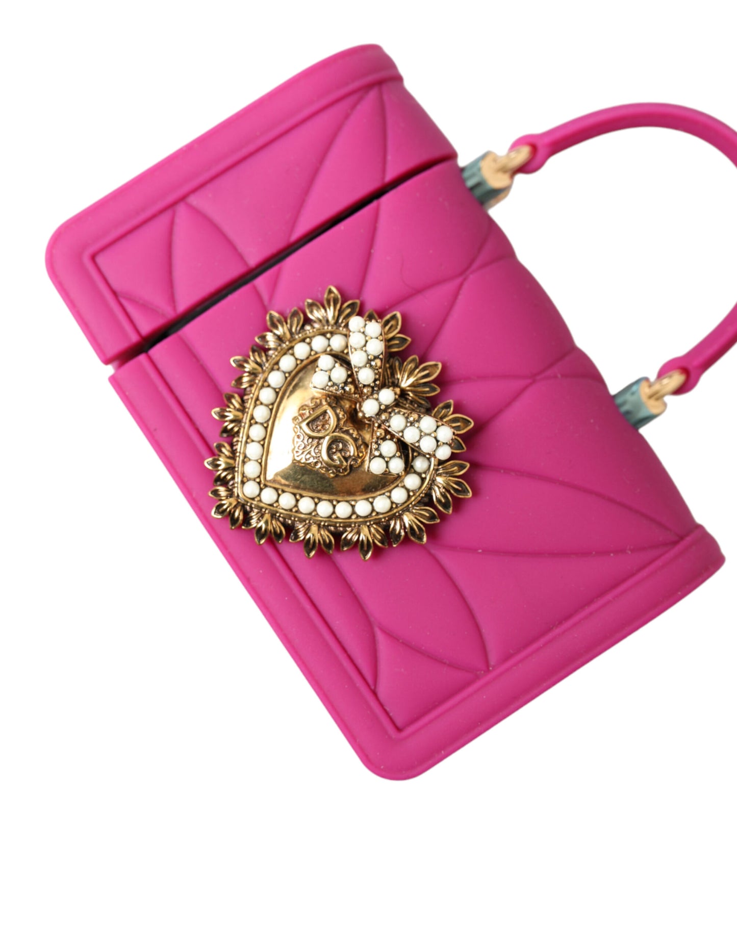 Dolce & Gabbana Chic Funda Acolchada De Silicona Para Airpods - Rosa Y Dorado