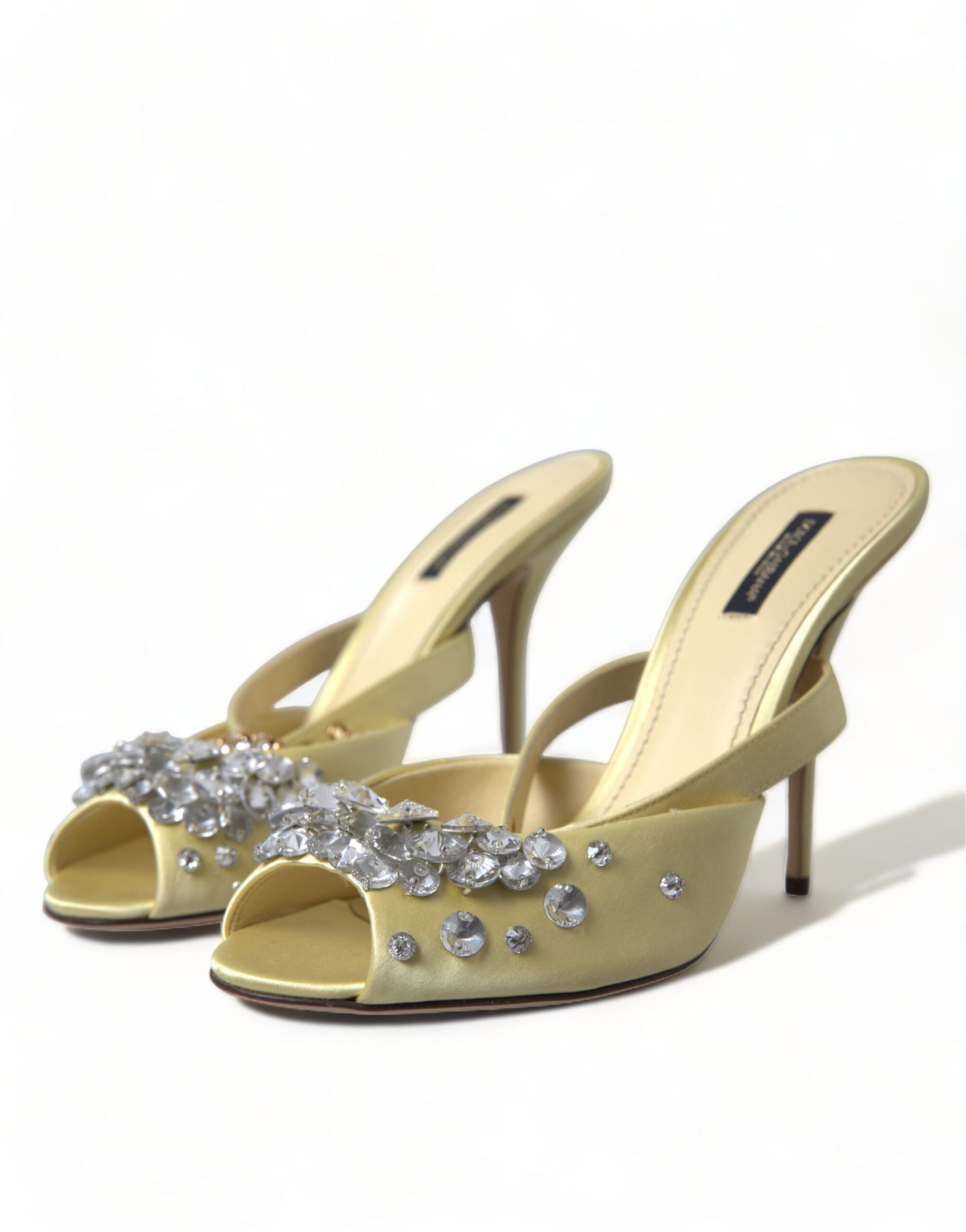 Dolce & Gabbana Sandalias de seda con adornos de cristal
