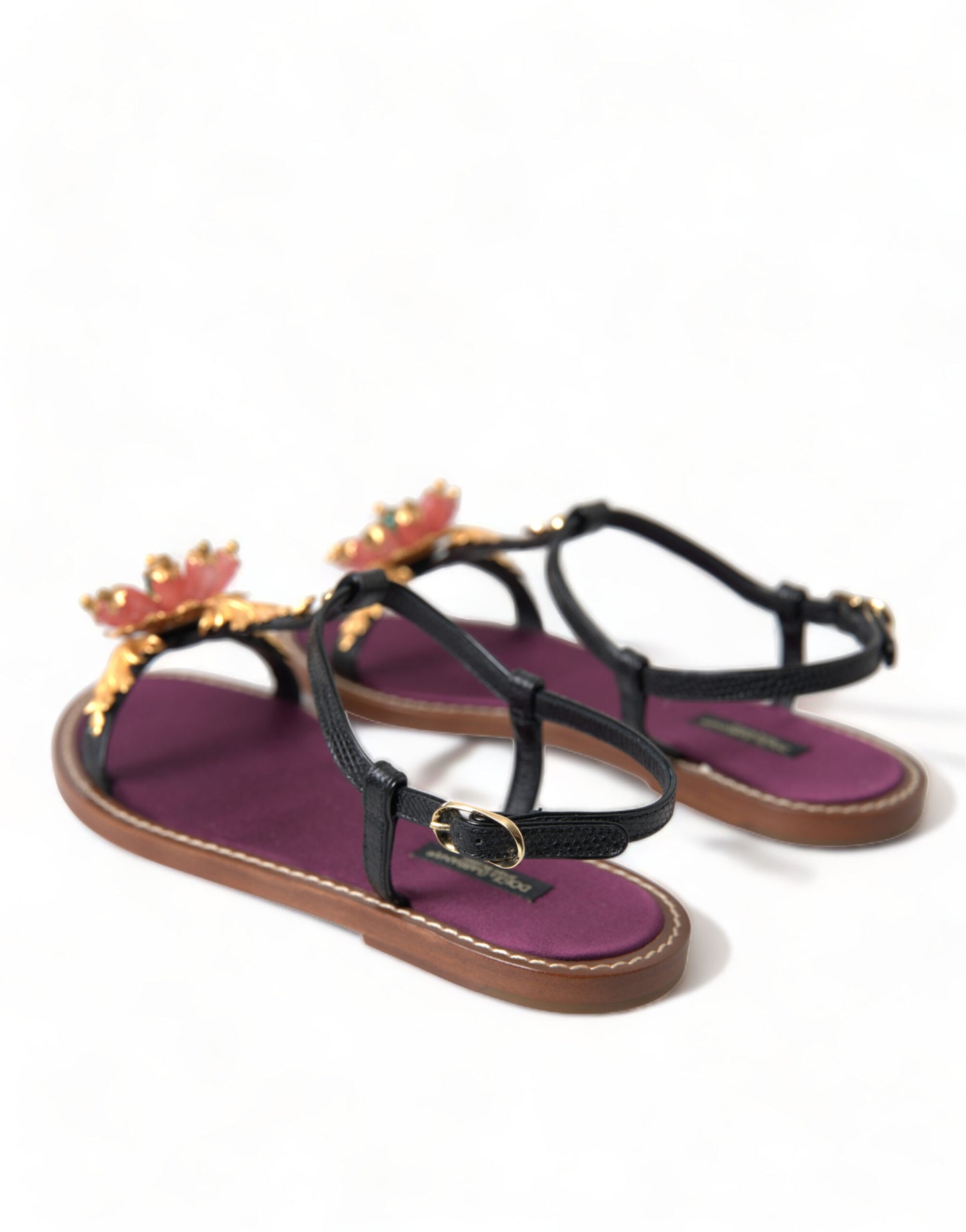Dolce & Gabbana Elegantes sandalias planas adornadas con cristales