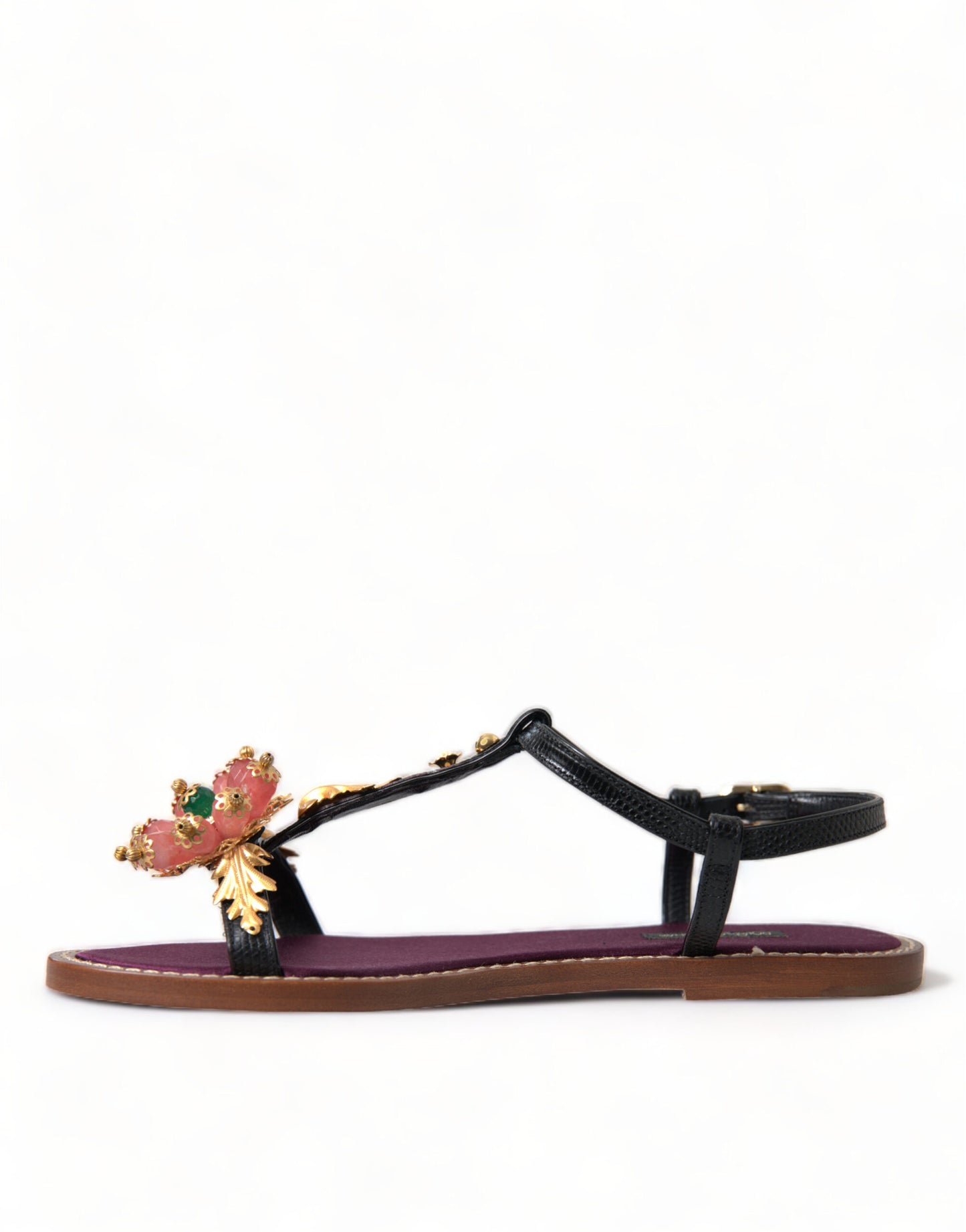 Dolce & Gabbana Elegantes sandalias planas adornadas con cristales