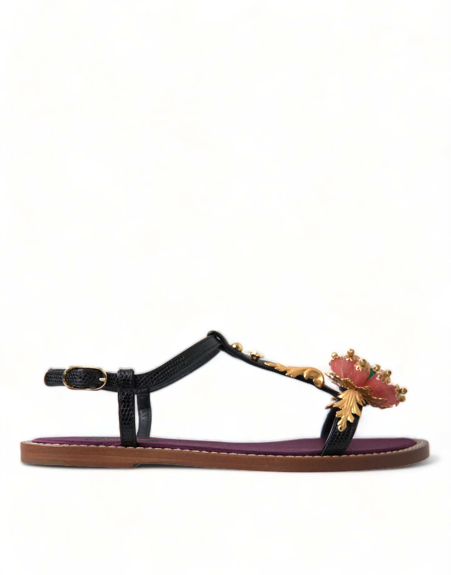 Dolce & Gabbana Elegantes sandalias planas adornadas con cristales
