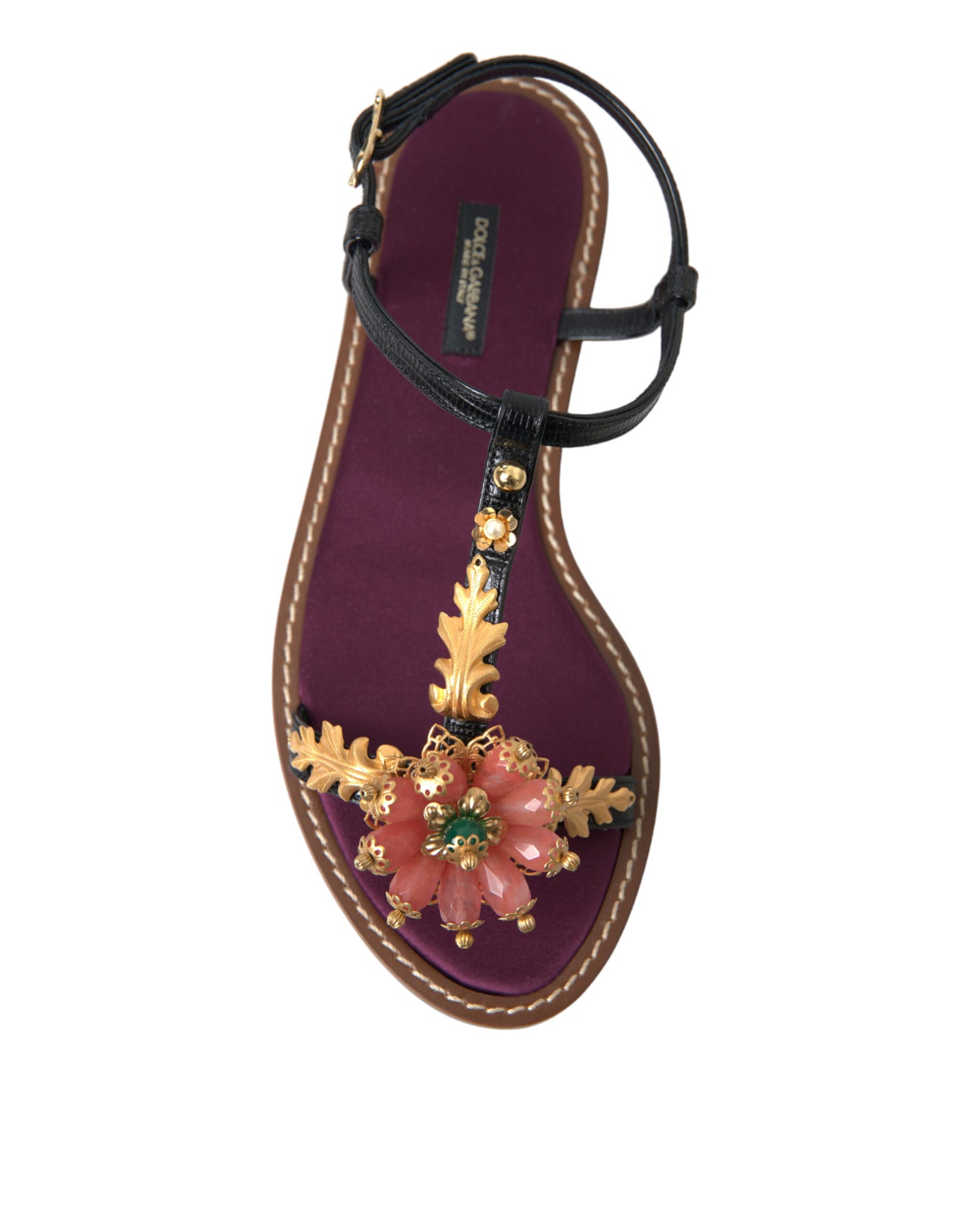 Dolce & Gabbana Elegantes sandalias planas adornadas con cristales