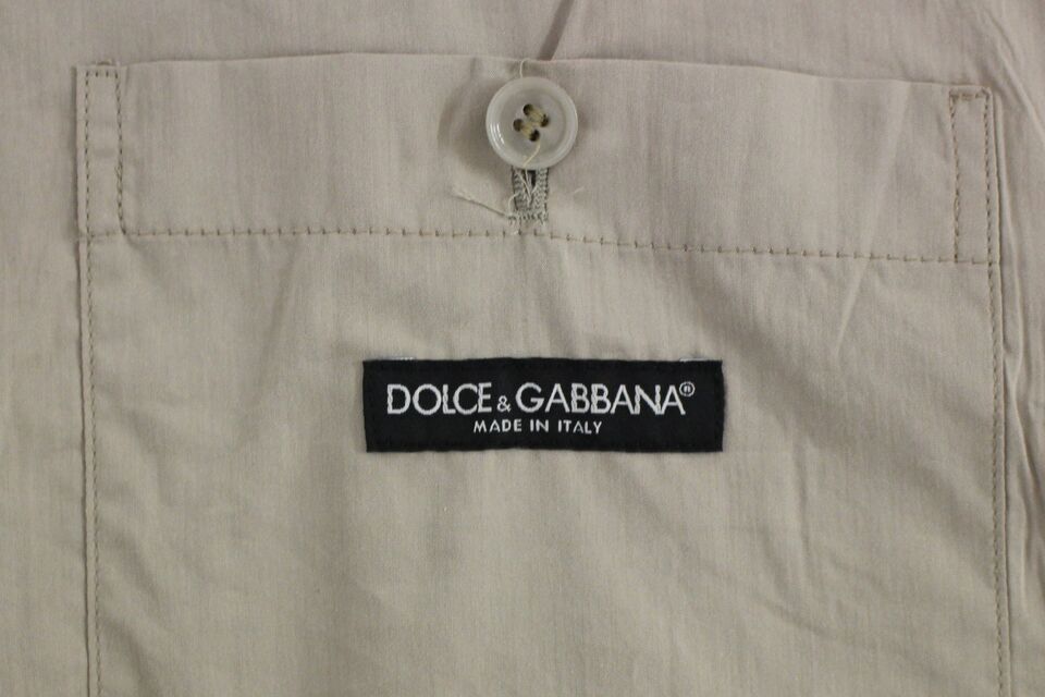 Dolce & Gabbana Chaleco de vestir elegante de algodón beige – Corte entallado