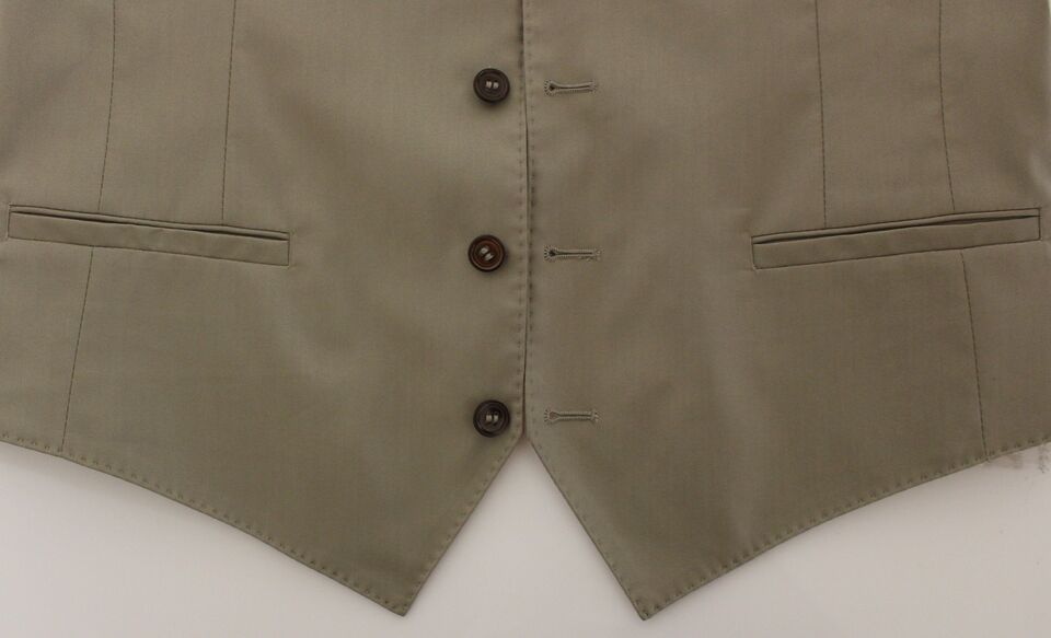 Dolce & Gabbana Elegante Chaleco De Vestir De Algodón Beige