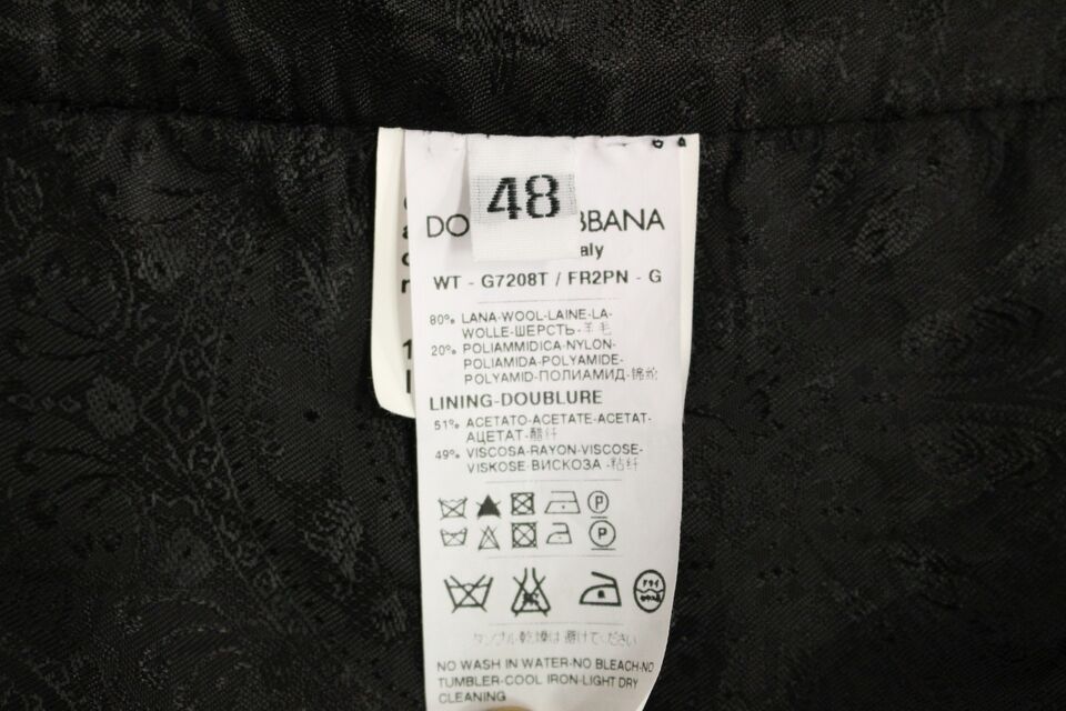 Dolce & Gabbana Elegante chaleco de vestir de un solo pecho a rayas negras