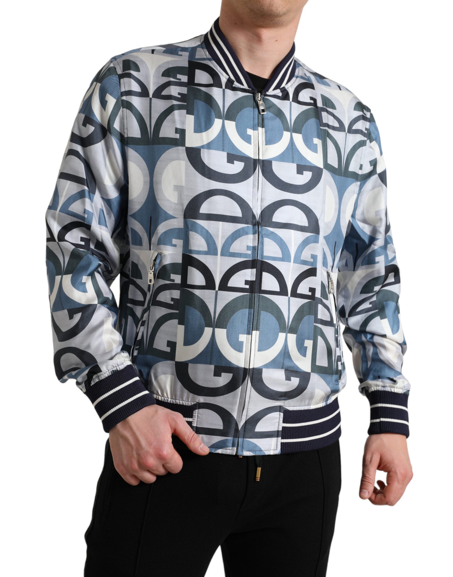 Dolce & Gabbana Cazadora bomber de seda multicolor - Elegancia clásica