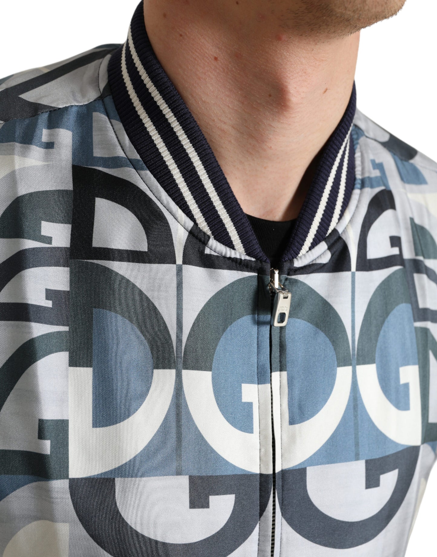 Dolce & Gabbana Cazadora bomber de seda multicolor - Elegancia clásica