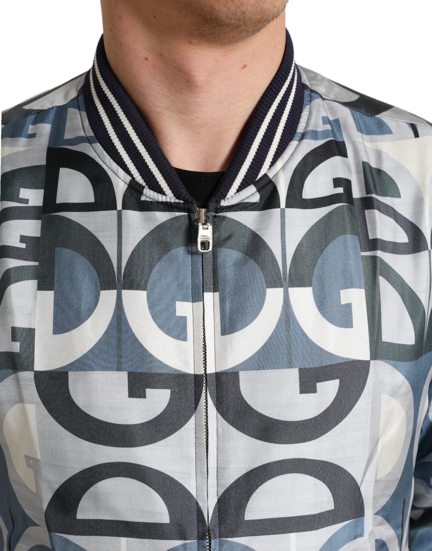 Dolce & Gabbana Cazadora bomber de seda multicolor - Elegancia clásica