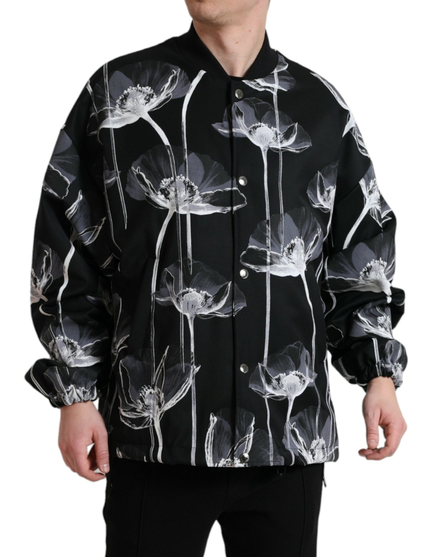 Dolce & Gabbana Elegante cazadora bomber con estampado floral