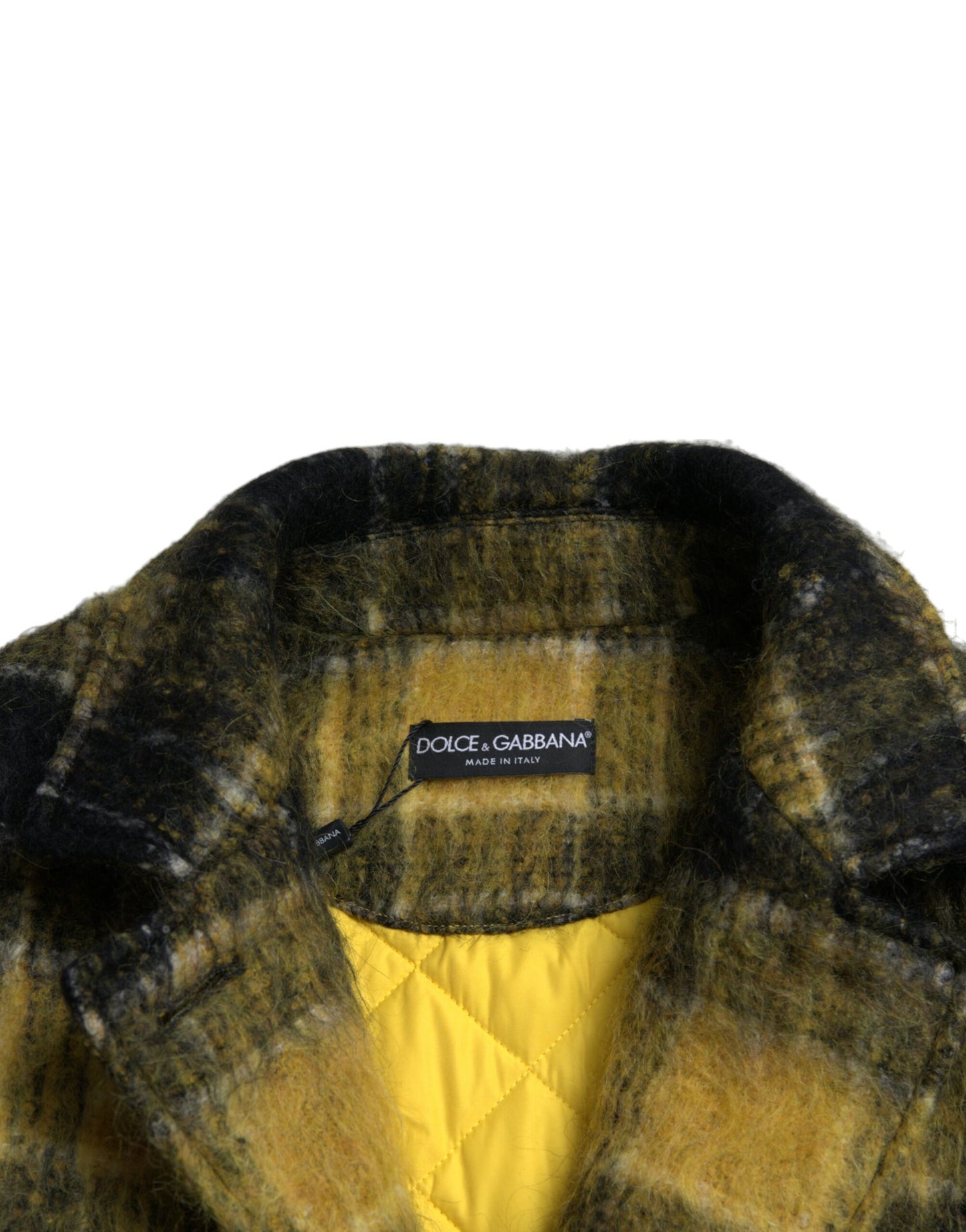 Dolce & Gabbana Abrigo largo a cuadros Chic en amarillo sol