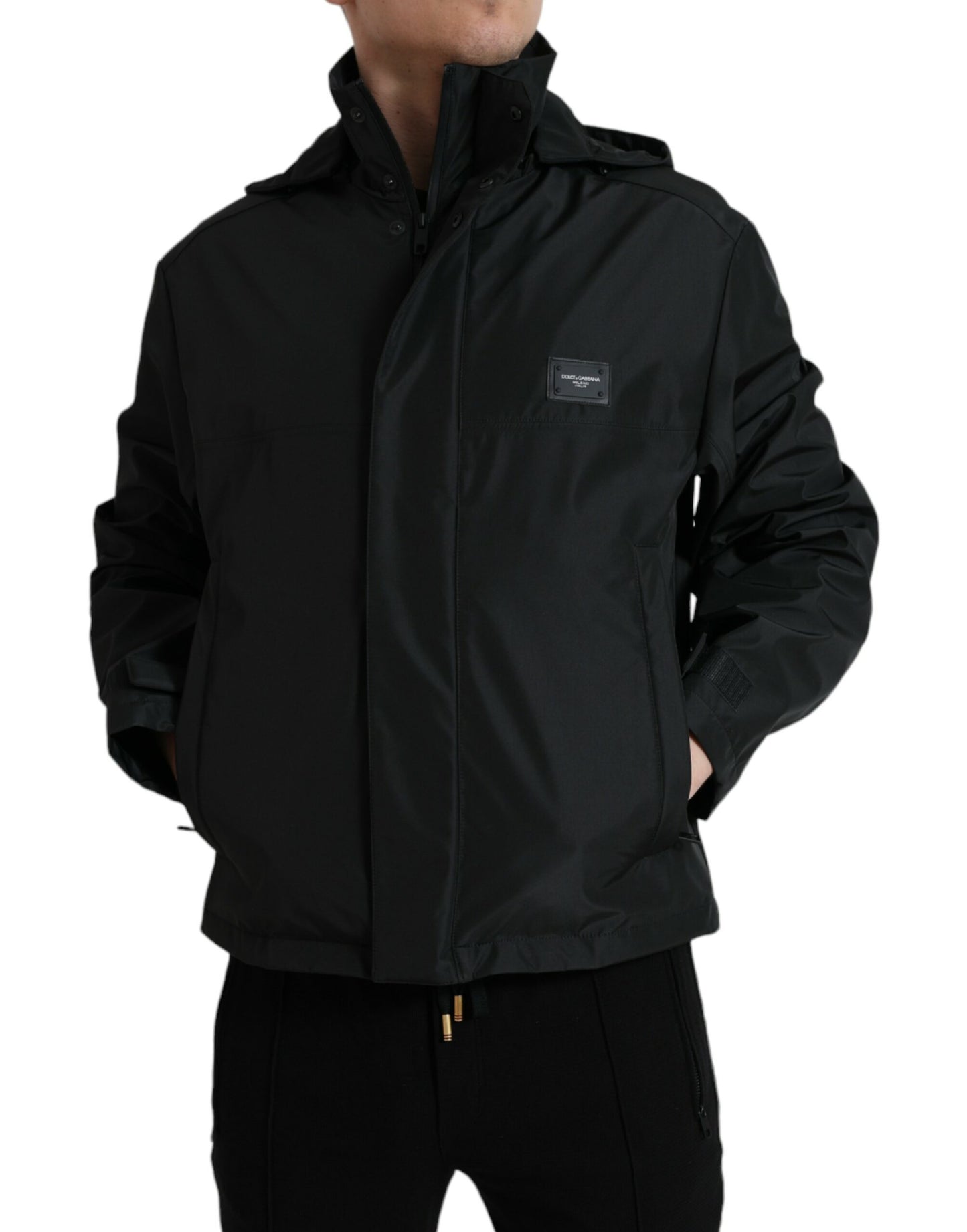 Dolce & Gabbana Sleek Black Windbreaker Jacket – IT48 | M par Dolce & Gabbana | Disponible sur Sandy Store ByNet