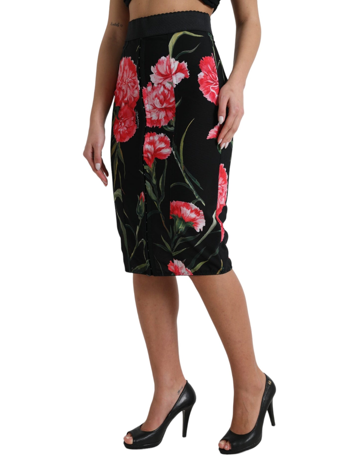 Dolce & Gabbana Falda lápiz de cintura alta con estampado floral
