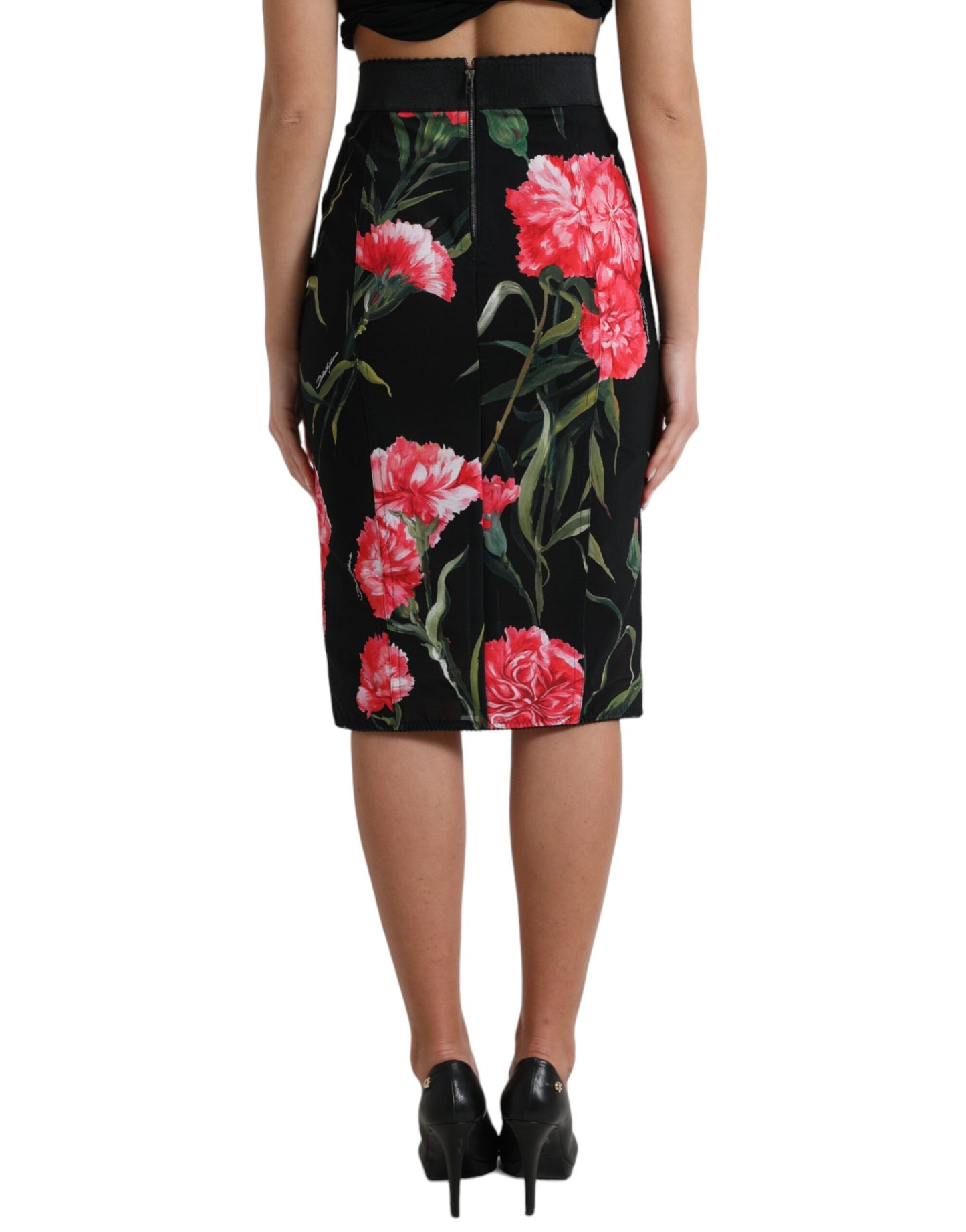 Dolce & Gabbana Falda lápiz de cintura alta con estampado floral