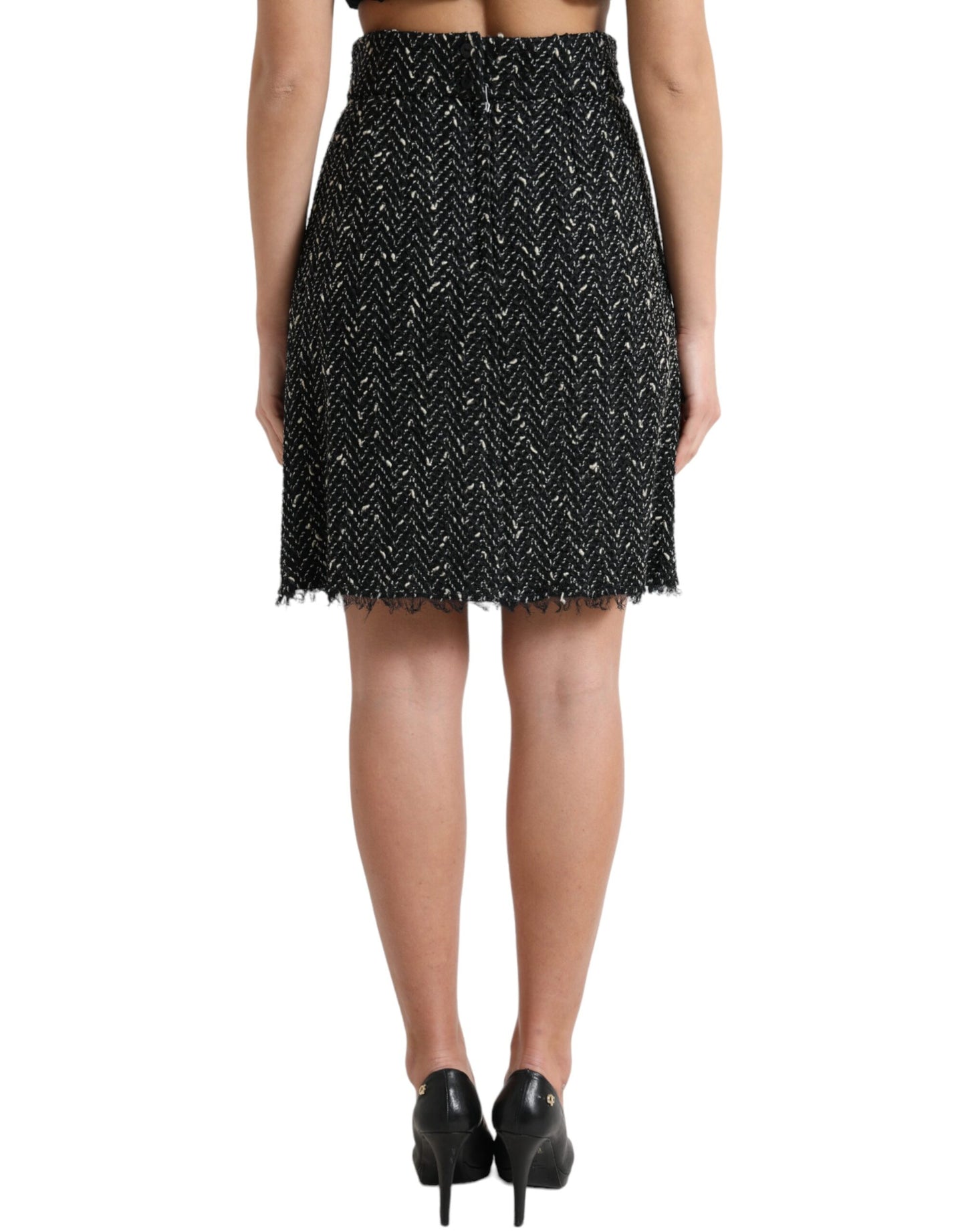 Dolce & Gabbana Minifalda elegante de tweed de cintura alta