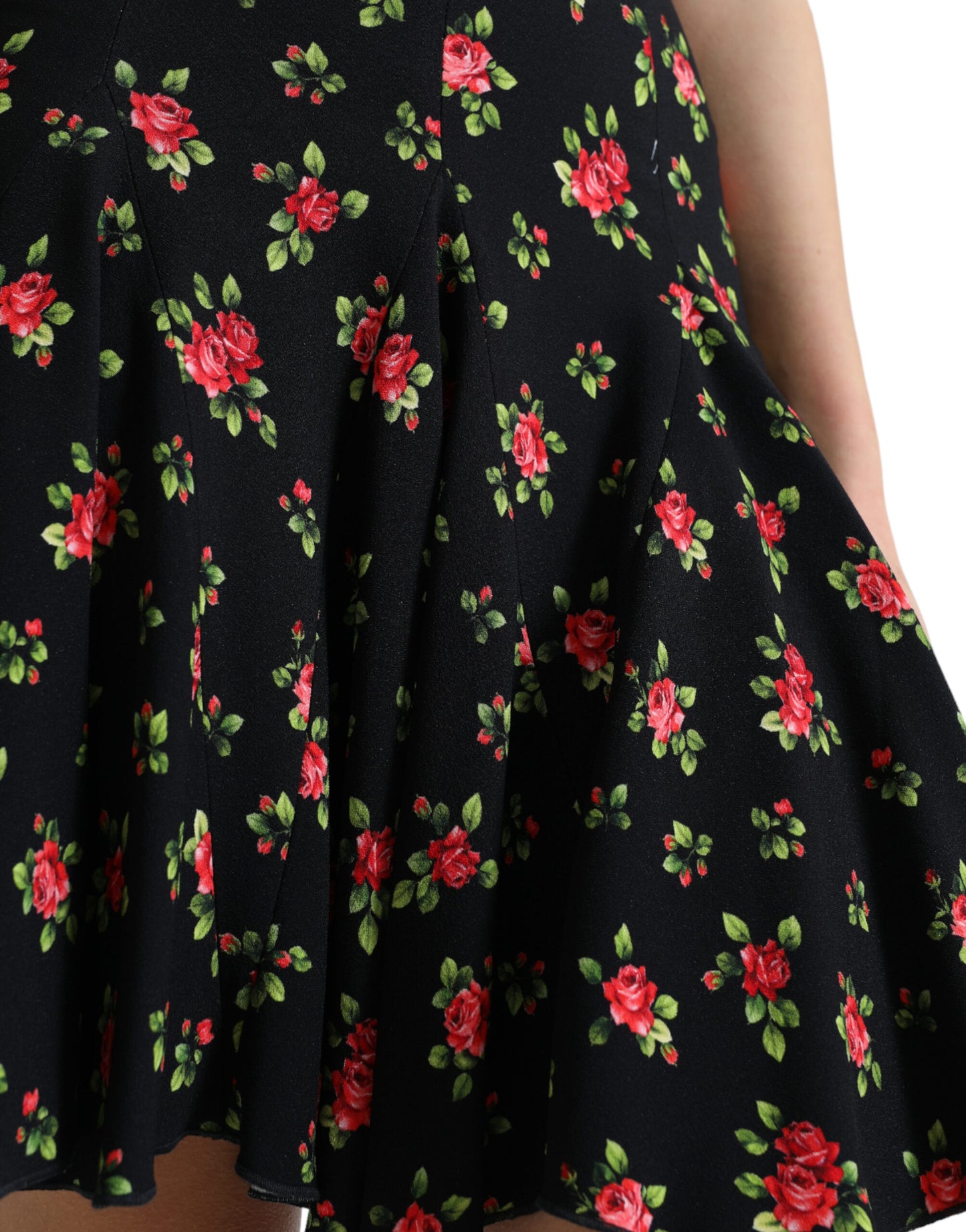Dolce & Gabbana Minifalda evasé floral con cintura alta