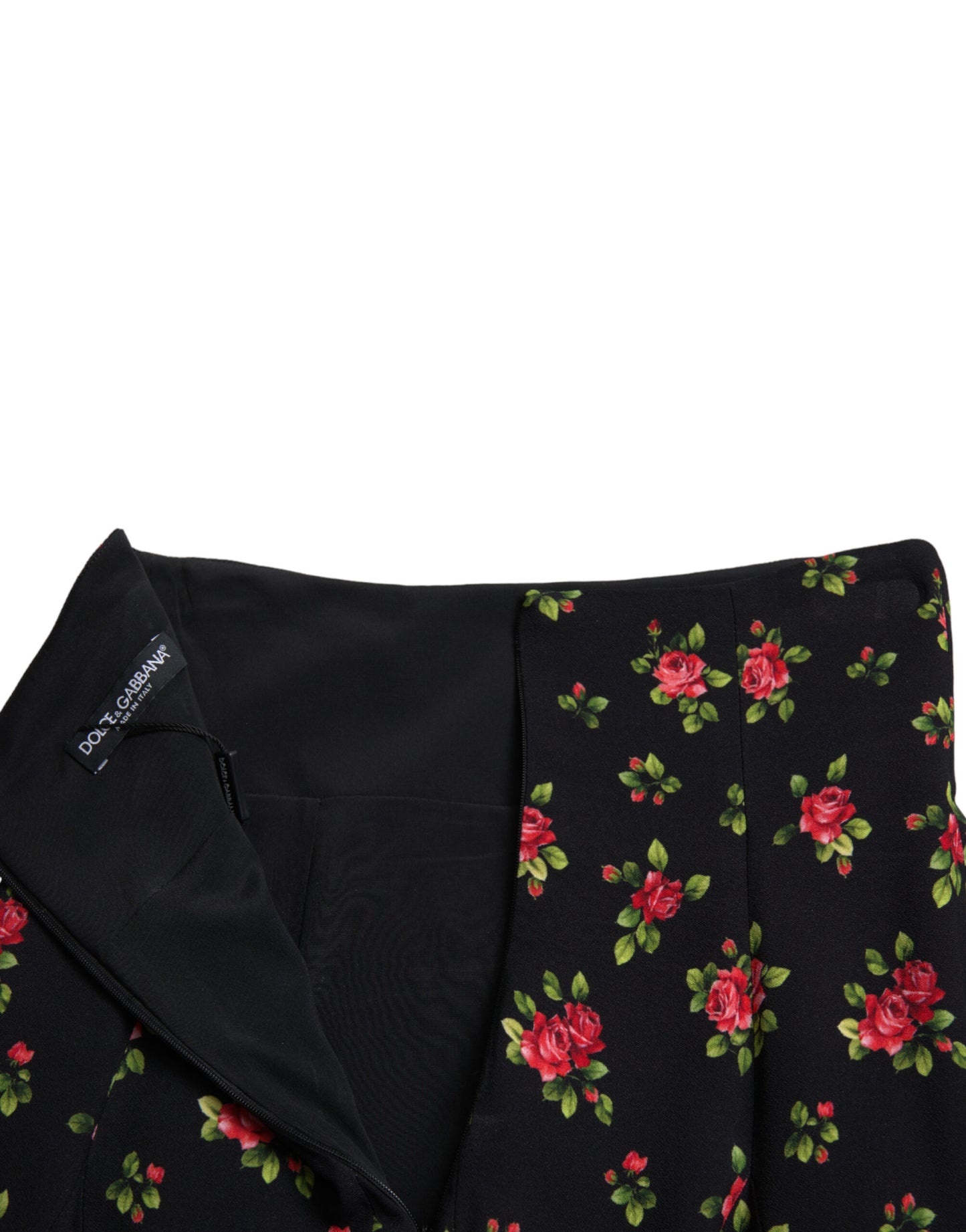 Dolce & Gabbana Minifalda evasé floral con cintura alta
