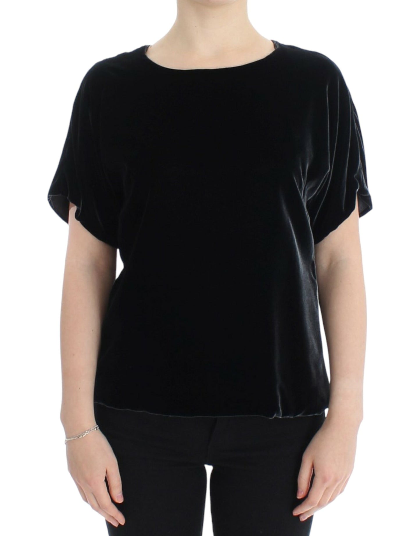 Dolce & Gabbana Top de manga corta de terciopelo encantador