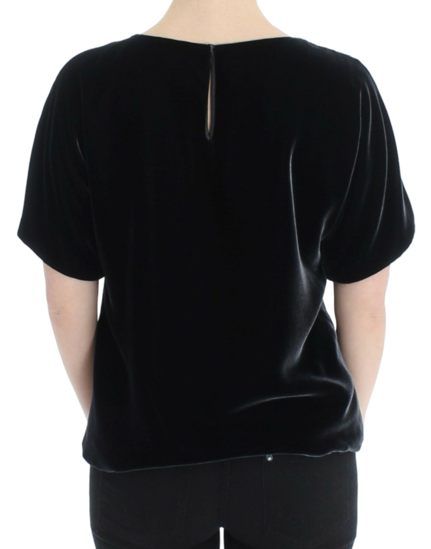Dolce & Gabbana Top de manga corta de terciopelo encantador