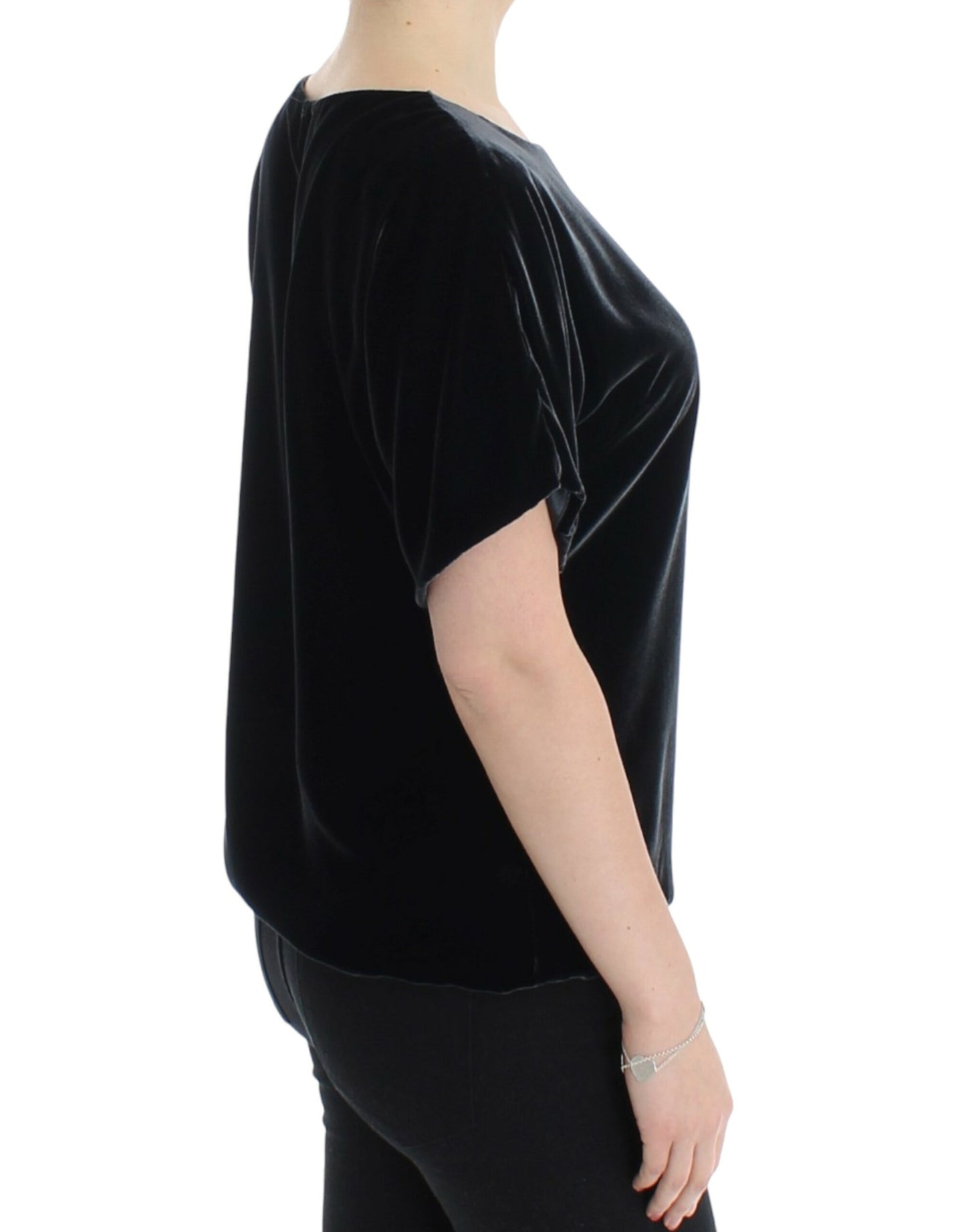 Dolce & Gabbana Top de manga corta de terciopelo encantador