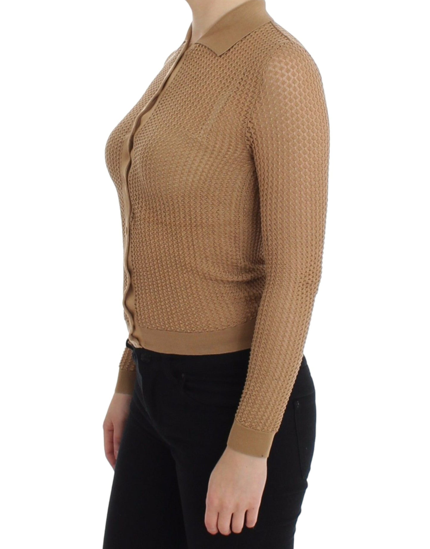 Dolce & Gabbana Jersey tipo polo de algodón de punto beige