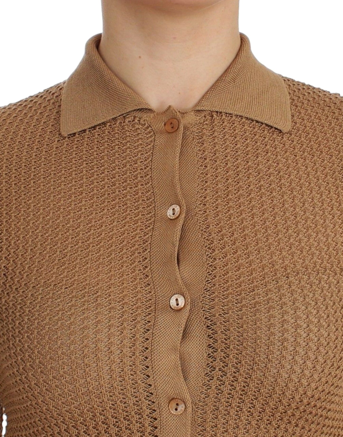 Dolce & Gabbana Jersey tipo polo de algodón de punto beige
