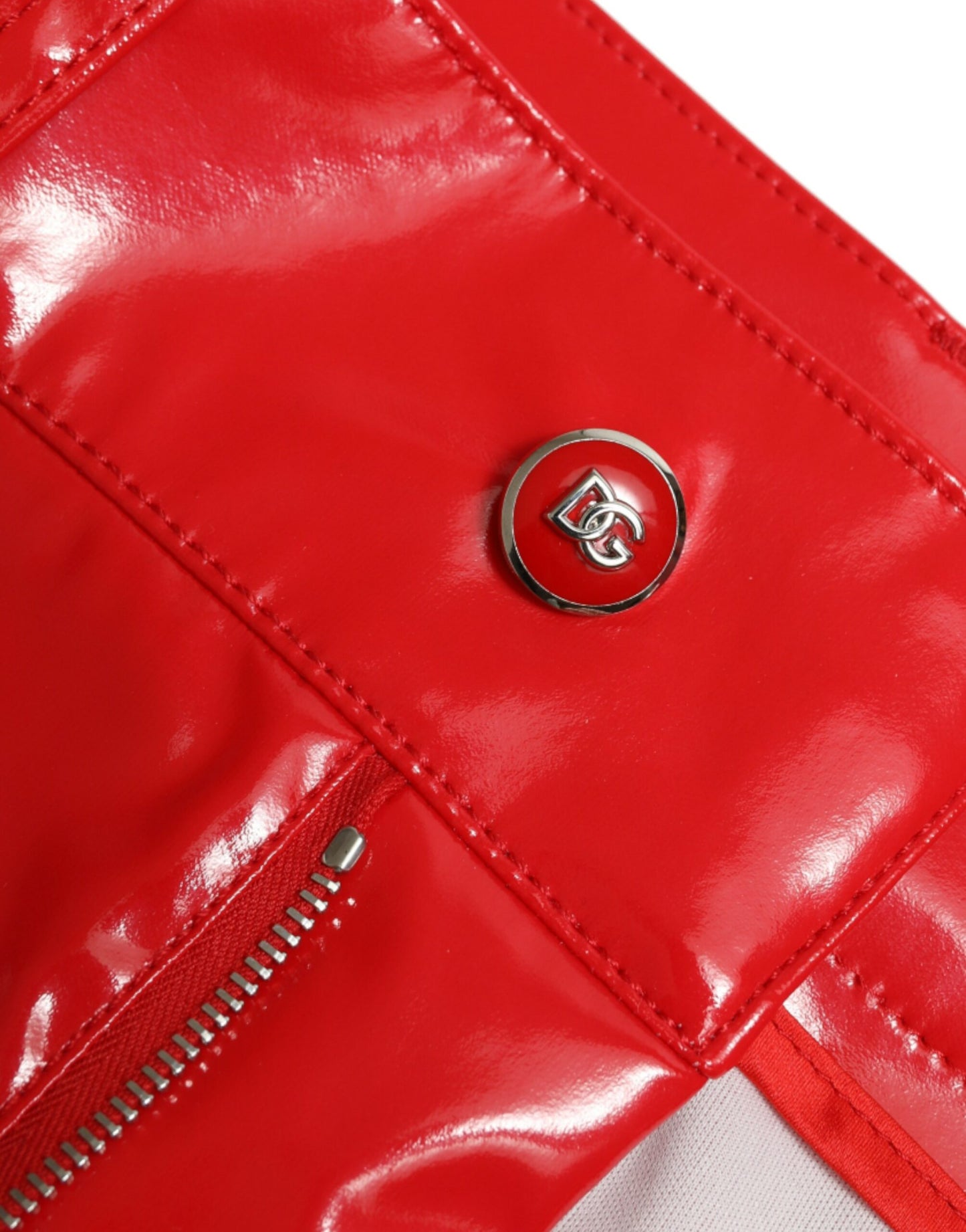 Dolce & Gabbana Pantalones pitillo rojos de cintura alta: elegantes y elegantes