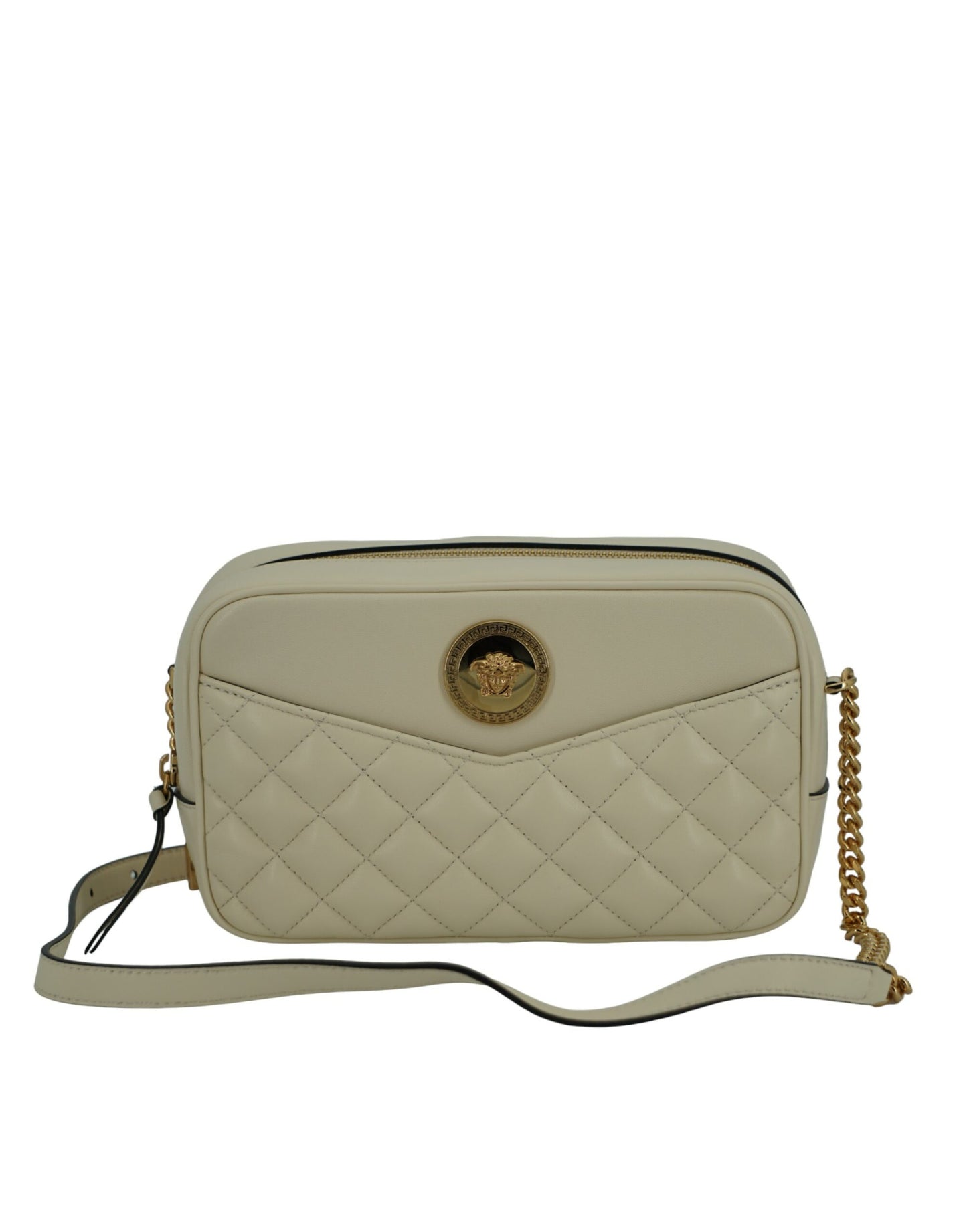 Versace Elegant White Leather Camera Shoulder Bag – par Versace | Disponible sur Sandy Store ByNet