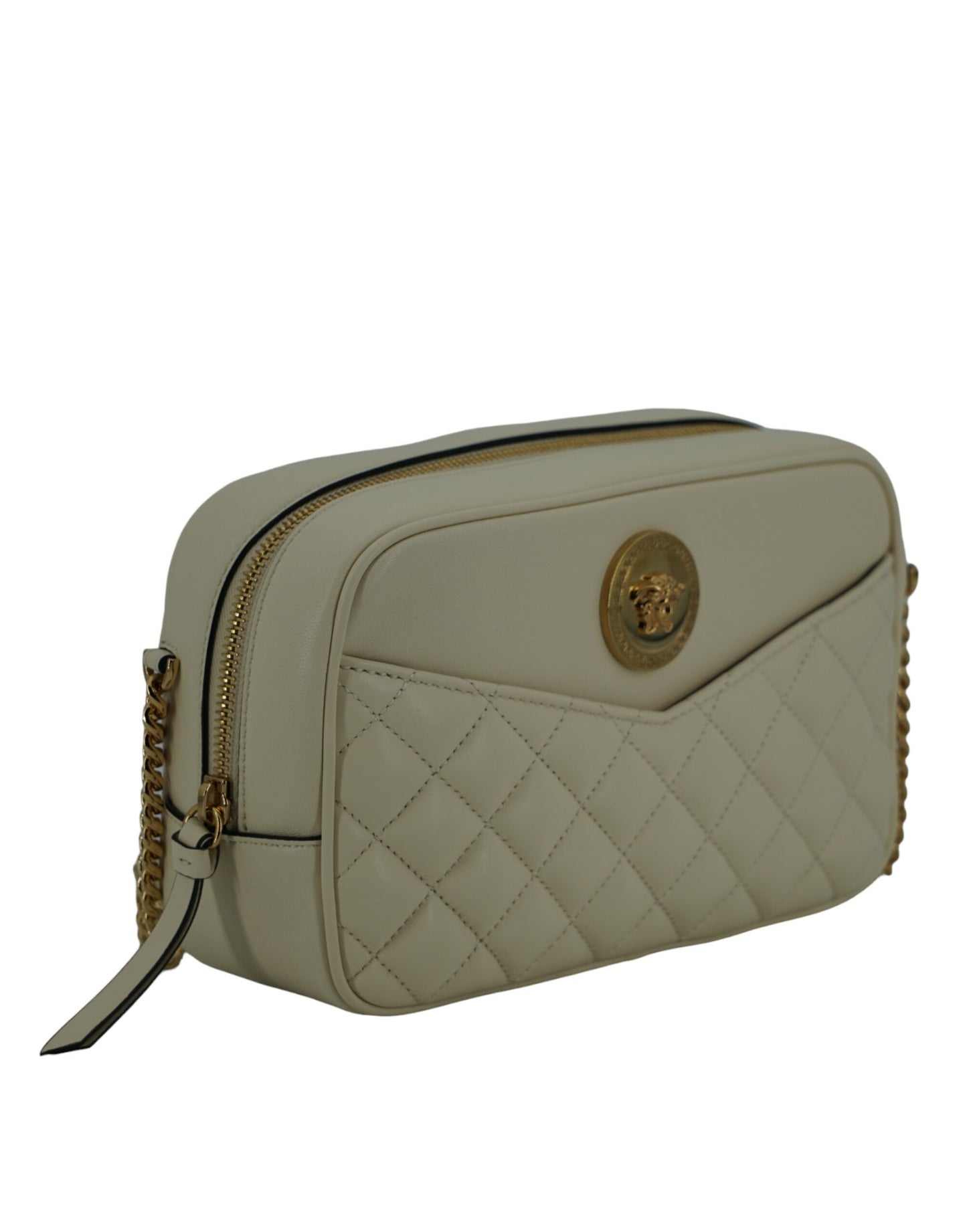 Versace Elegant White Leather Camera Shoulder Bag – par Versace | Disponible sur Sandy Store ByNet