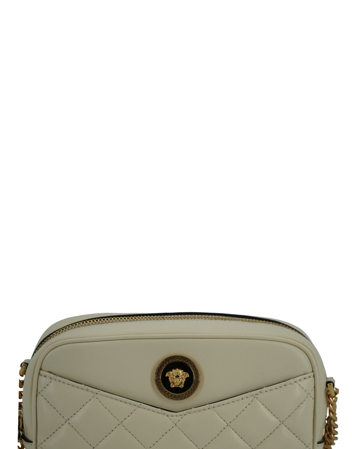 Versace Elegant White Lamb Leather Camera Bag – par Versace | Disponible sur Sandy Store ByNet