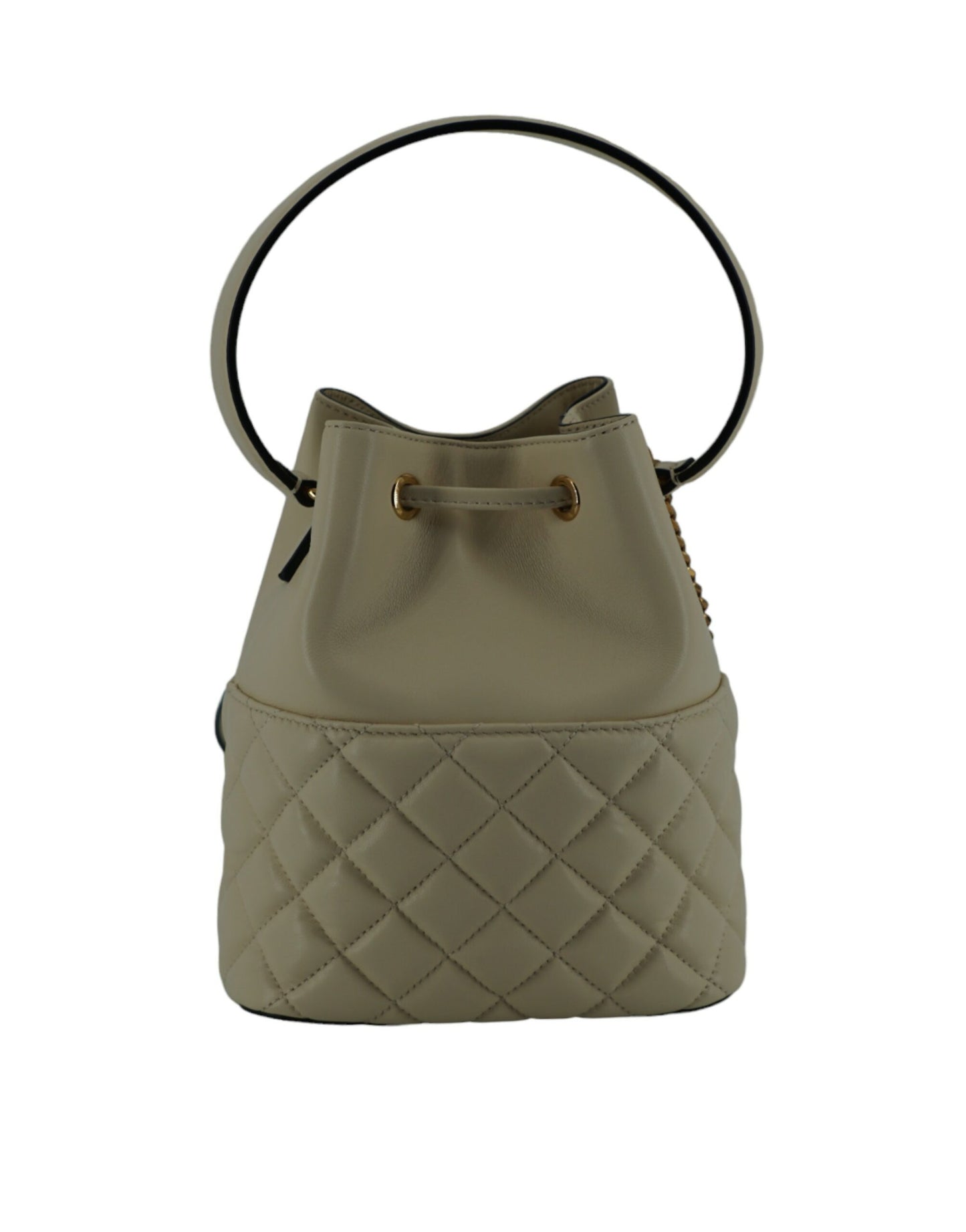 Versace Elegant Small White Leather Bucket Shoulder Bag – par Versace | Disponible sur Sandy Store ByNet