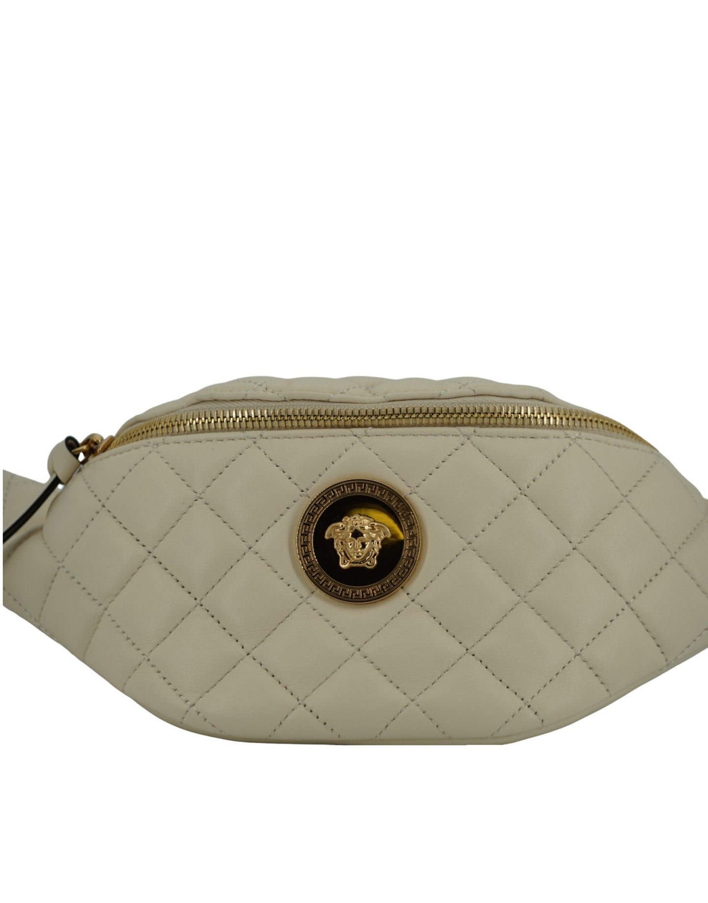 Versace Elegant White Lamb Leather Belt Bag – par Versace | Disponible sur Sandy Store ByNet