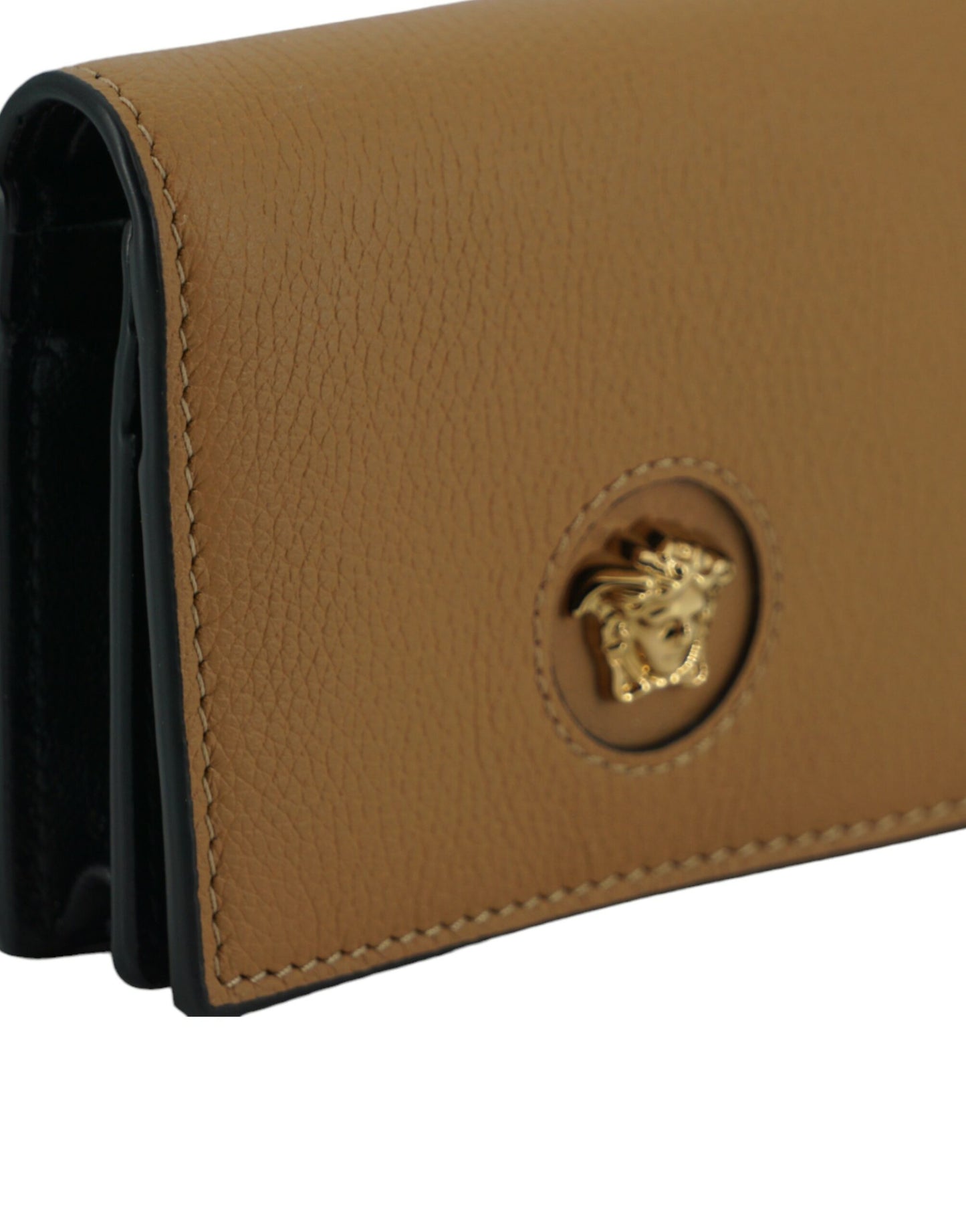 Versace Elegant Compact Leather Wallet in Brown – par Versace | Disponible sur Sandy Store ByNet