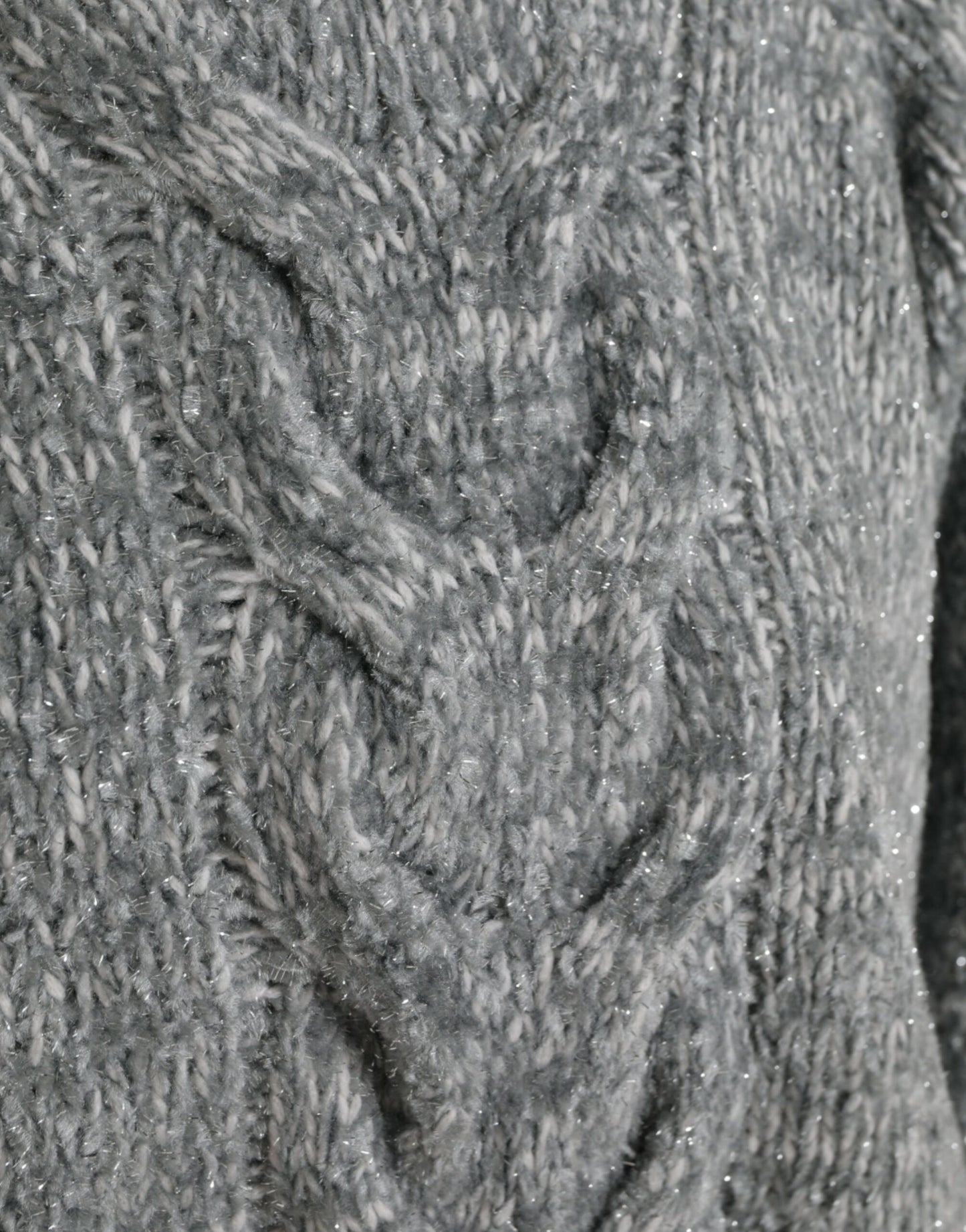 Jersey elegante de cuello alto en mezcla de cachemira gris de Dolce & Gabbana