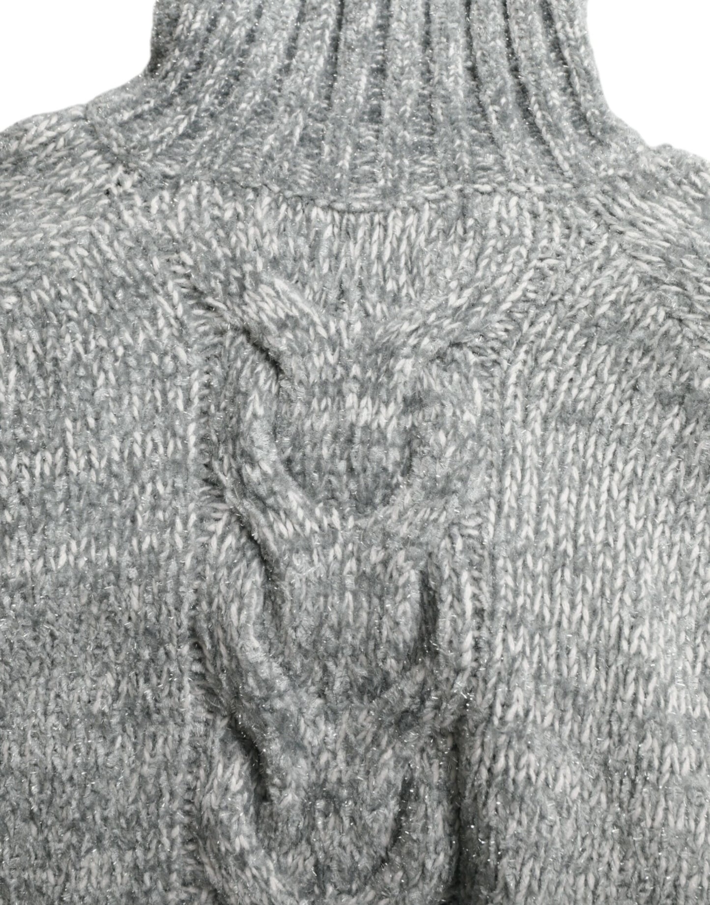 Jersey elegante de cuello alto en mezcla de cachemira gris de Dolce & Gabbana