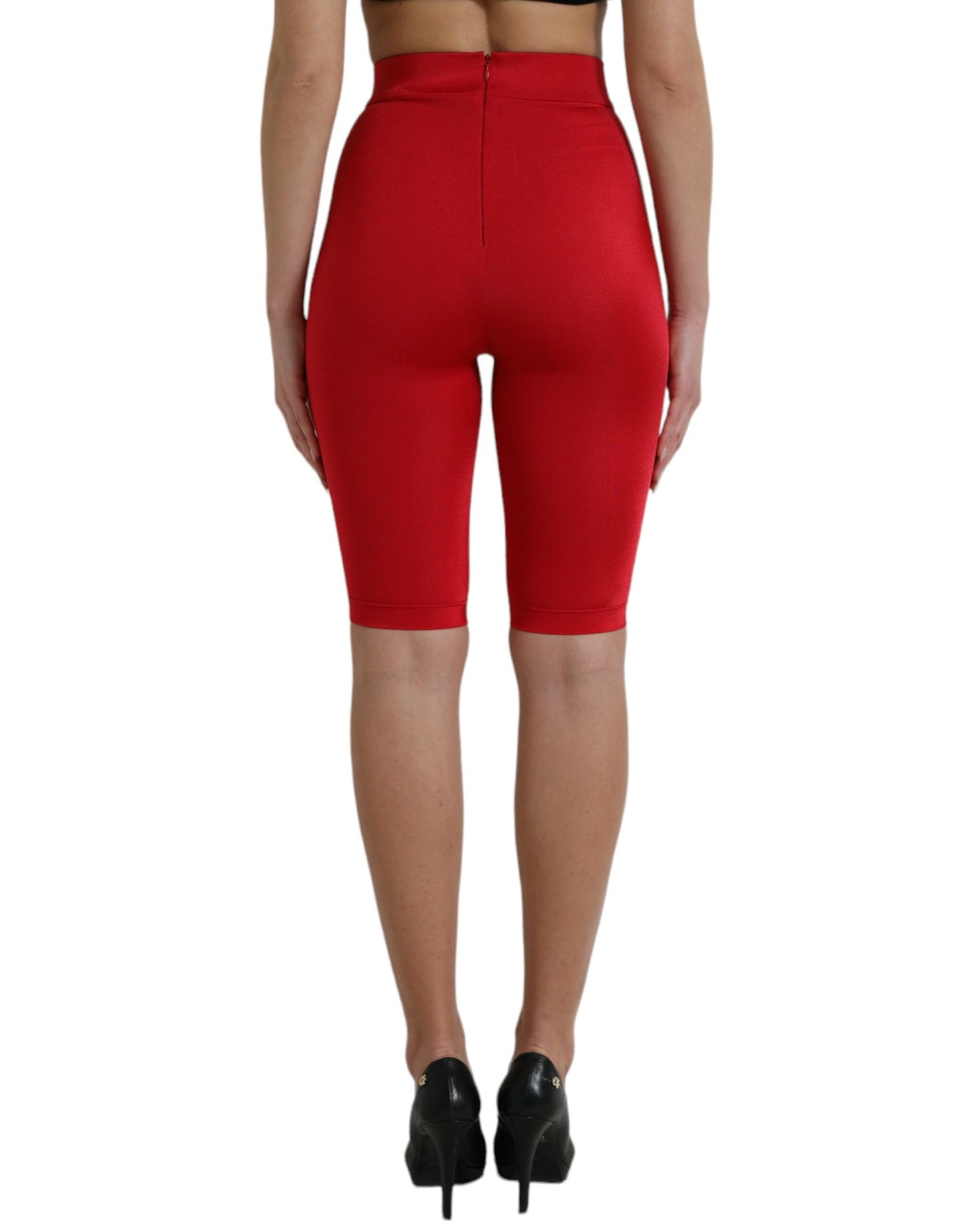 Dolce & Gabbana Pantalones Leggings Rojos De Cintura Alta Chic