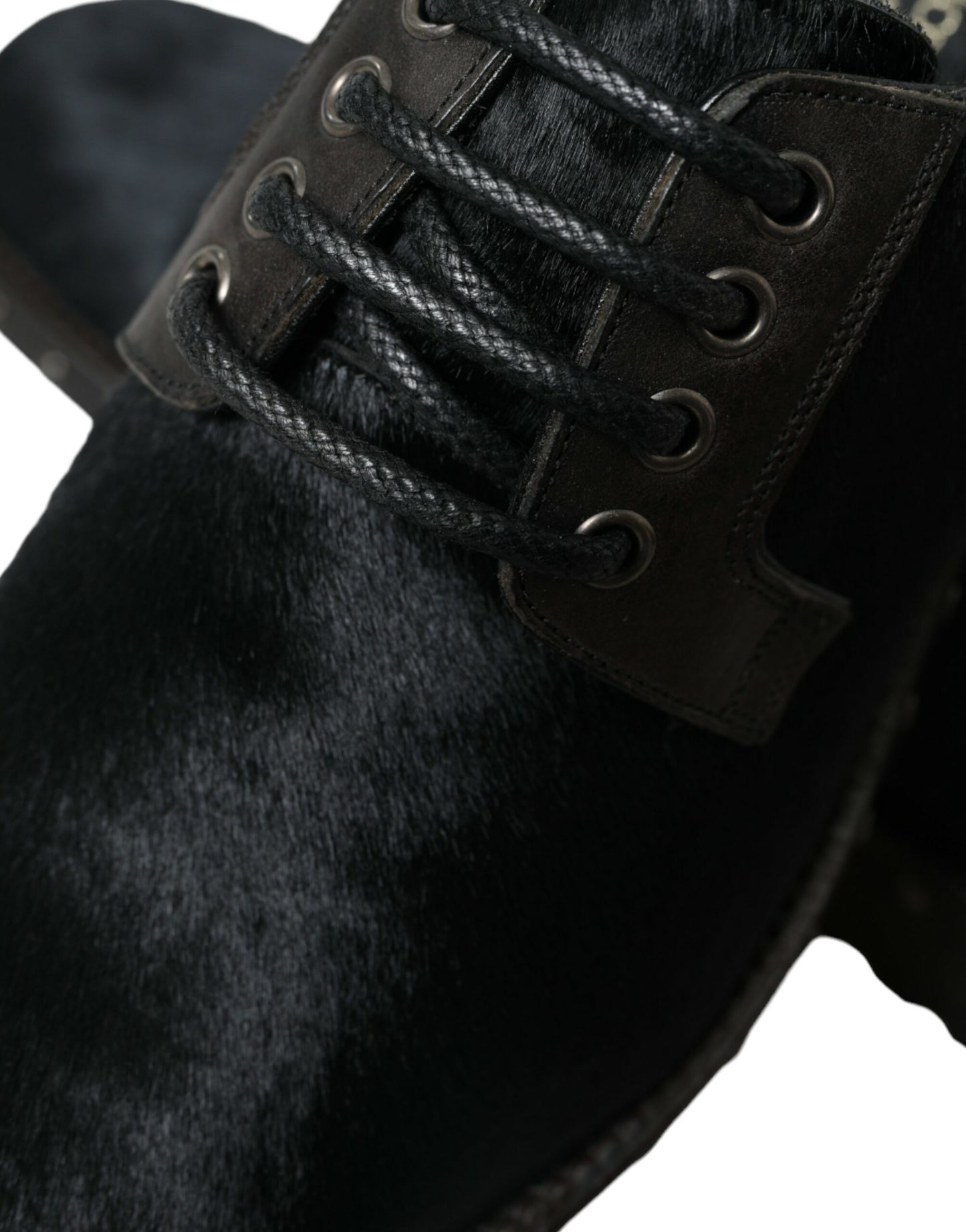 Dolce & Gabbana Elegantes zapatos Derby de piel de becerro negros