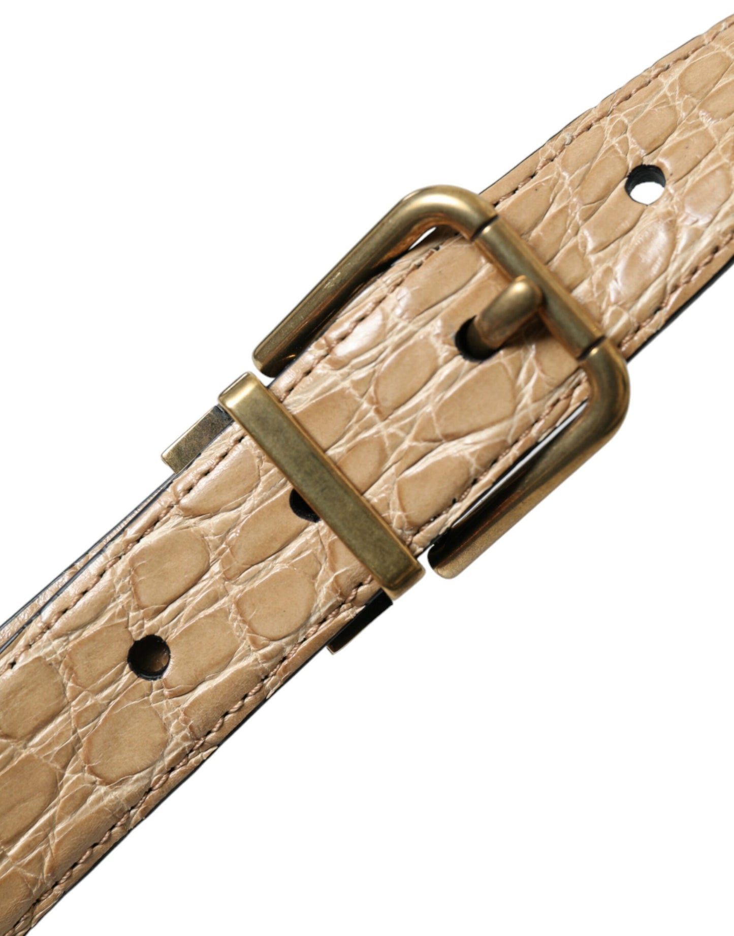 Dolce & Gabbana Elegante Cinturón De Piel Beige