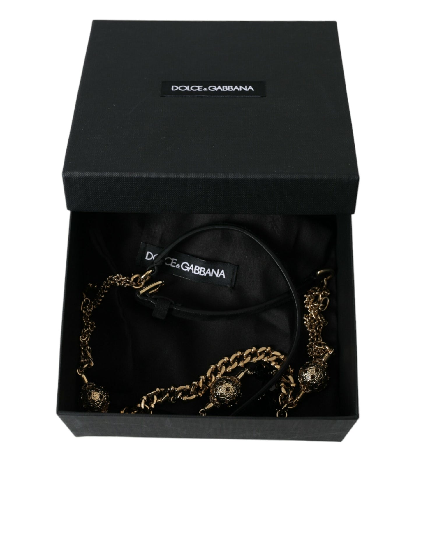 Dolce & Gabbana Cinturón elegante de piel con rebote de cristales