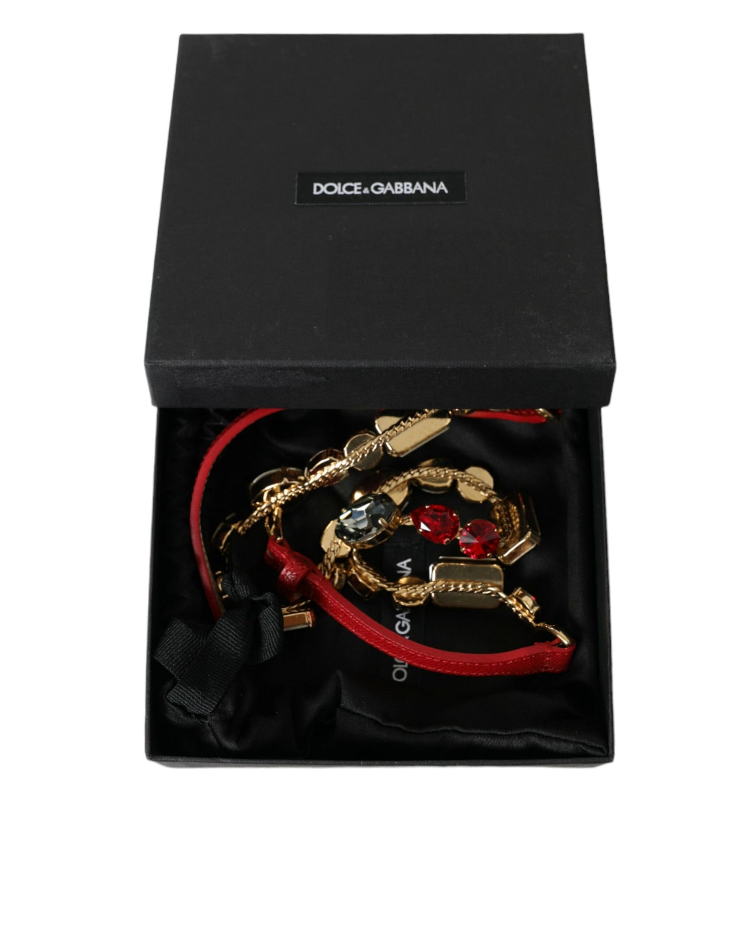 Dolce & Gabbana Cinturón con hebilla de cristal rojo radiante