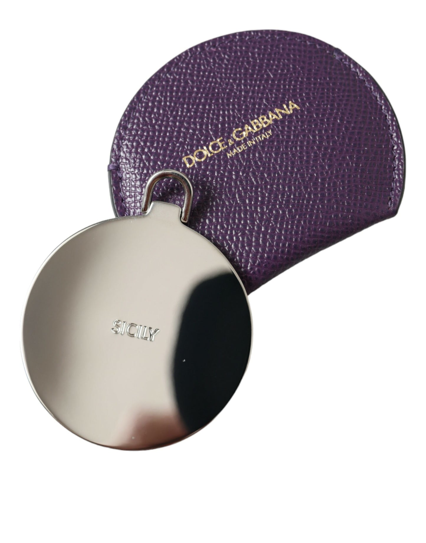 Dolce & Gabbana Elegante soporte para espejo de cuero morado