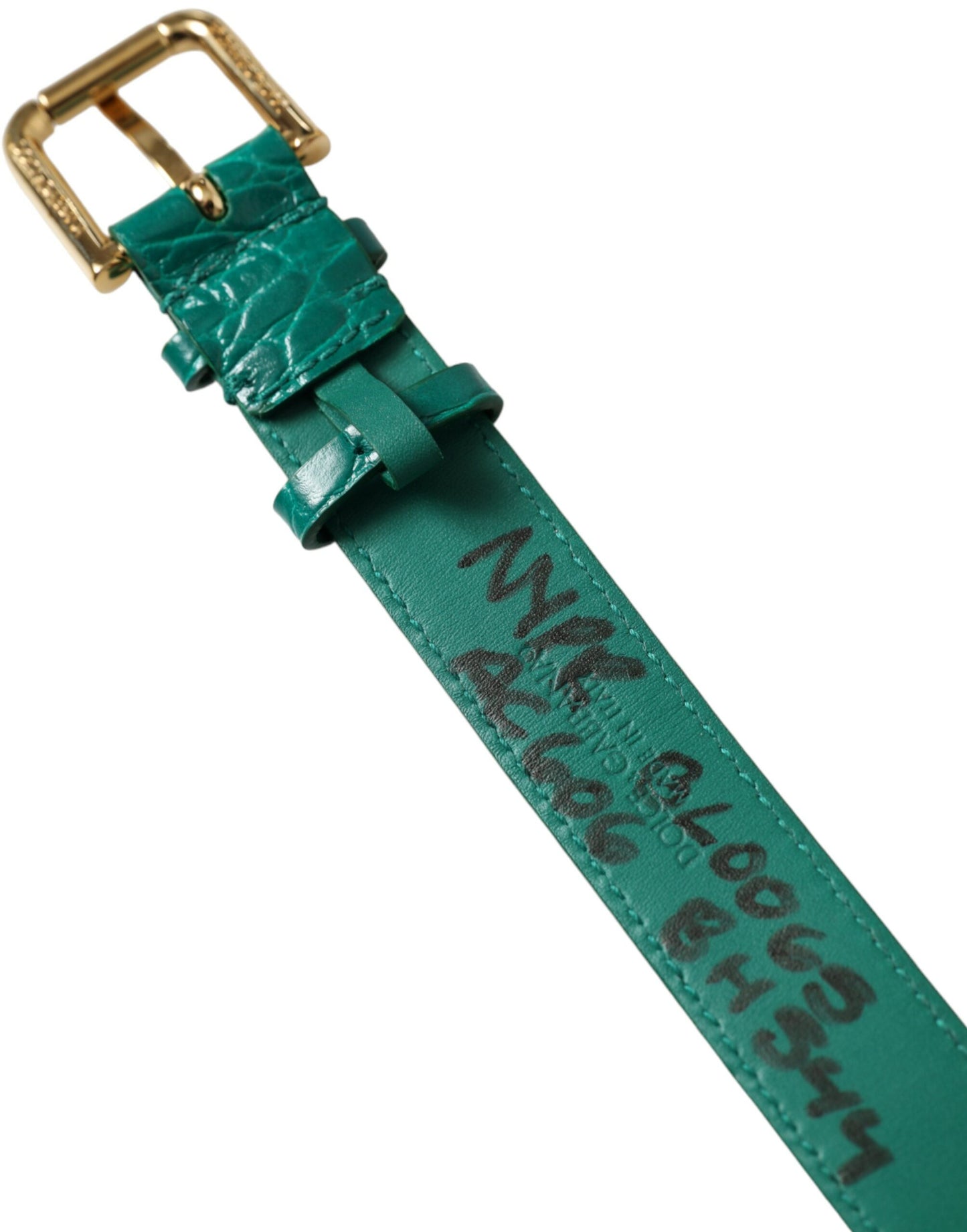 Dolce & Gabbana Elegante Banda Para El Cuello De Cuero Verde