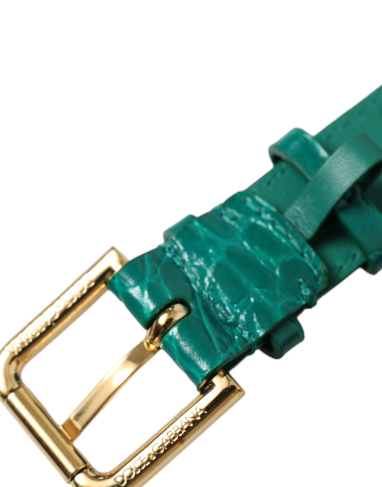 Dolce & Gabbana Elegante Banda Para El Cuello De Cuero Verde