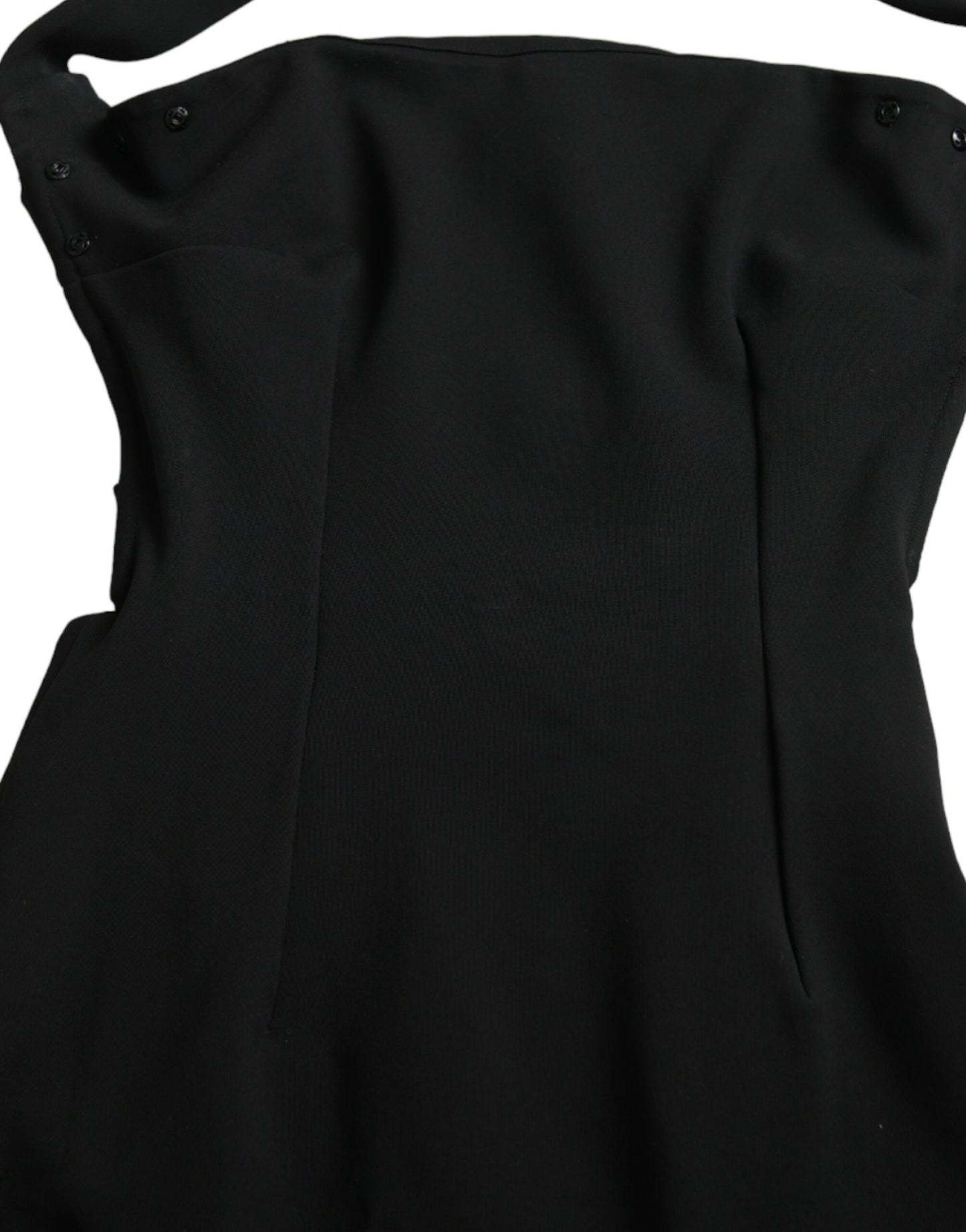 Dolce & Gabbana Elegante vestido midi negro con escote halter