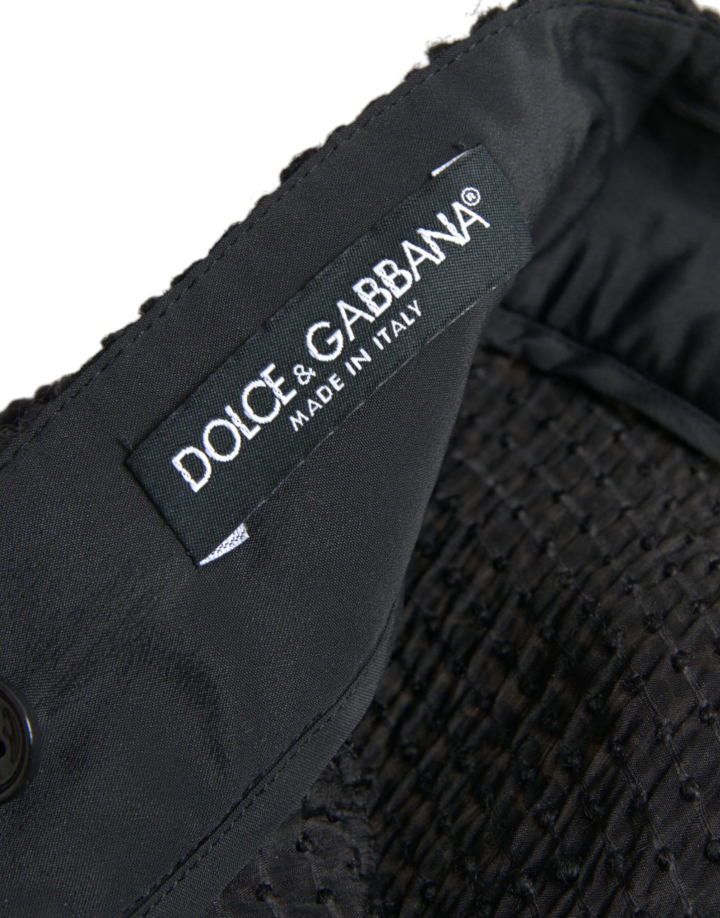 Dolce & Gabbana Falda negra evasé hasta la rodilla de cintura alta