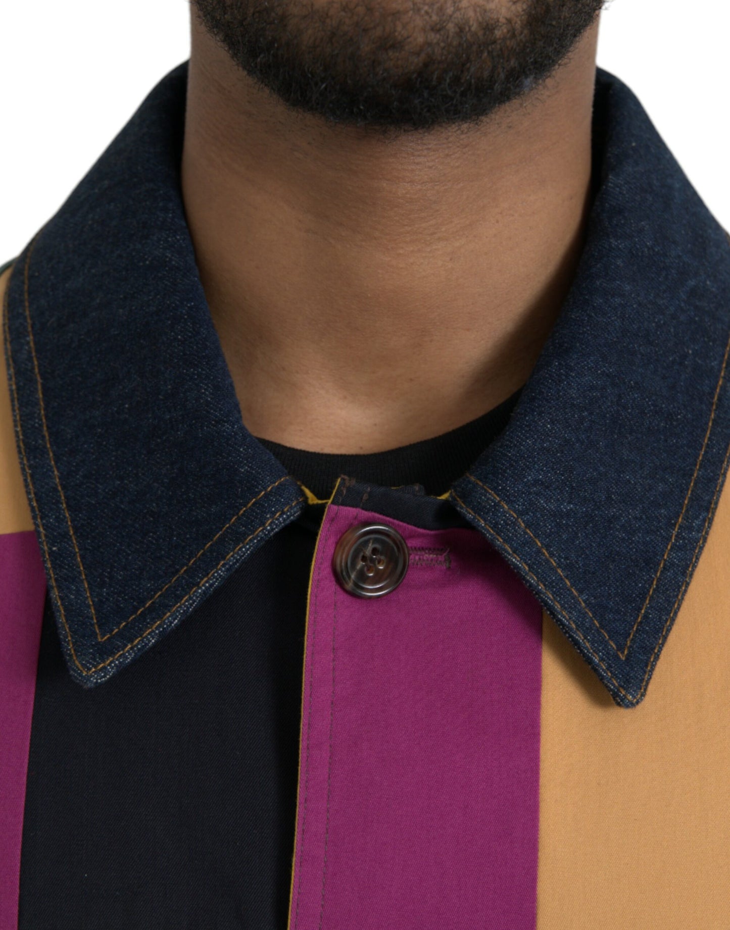 Dolce & Gabbana Chaqueta con cuello de algodón con patchwork multicolor