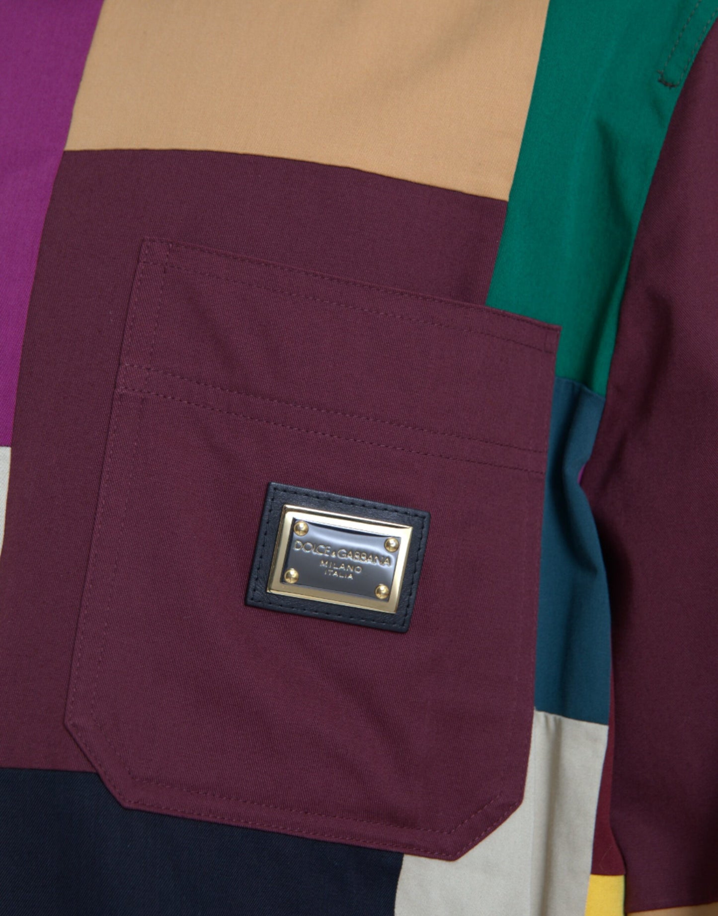 Dolce & Gabbana Chaqueta con cuello de algodón con patchwork multicolor