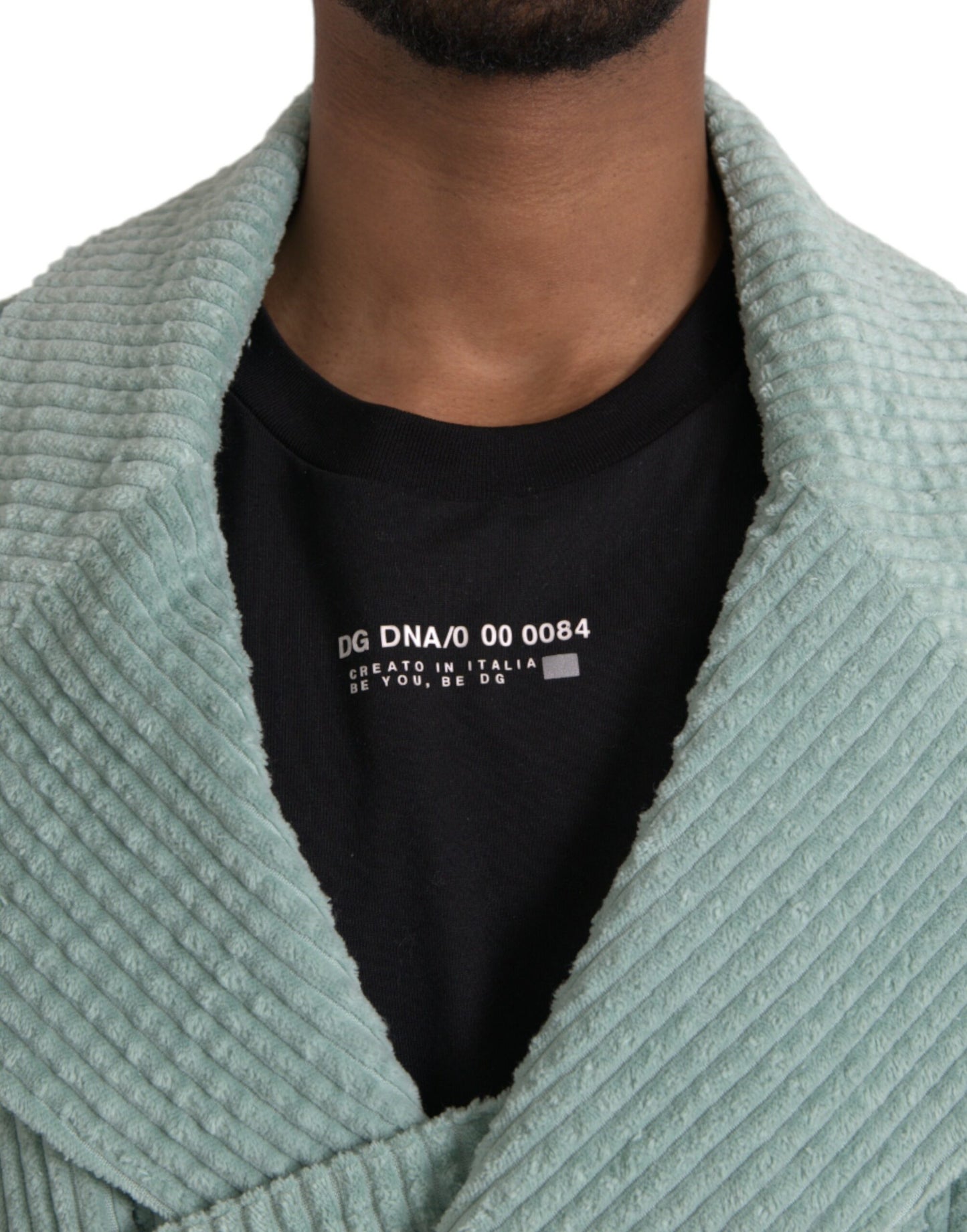 Dolce & Gabbana Chaqueta De Algodón De Pana Con Doble Botonadura Azul