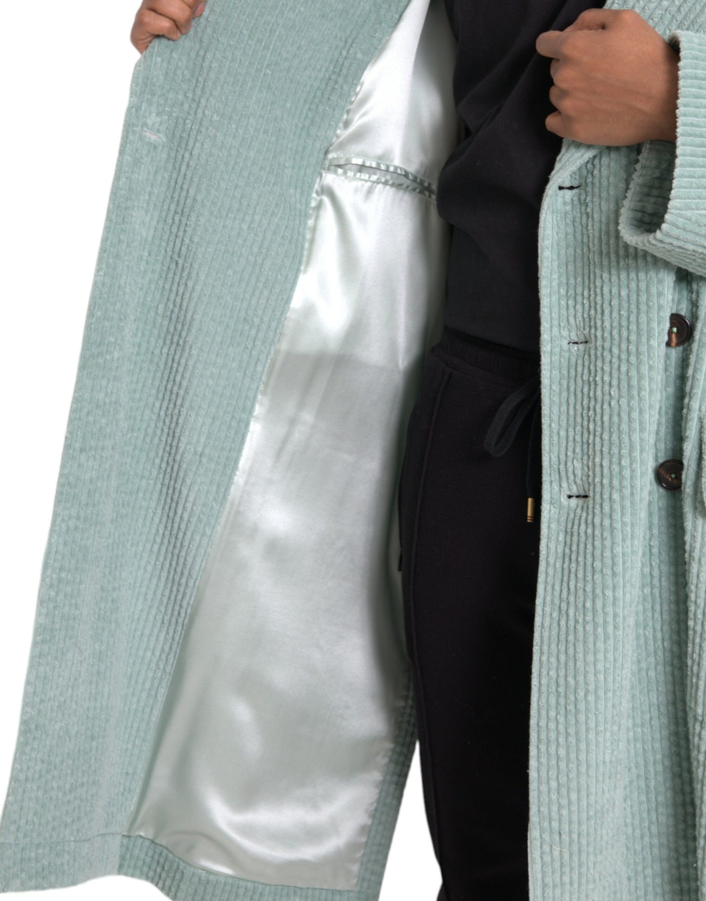 Dolce & Gabbana Chaqueta De Algodón De Pana Con Doble Botonadura Azul