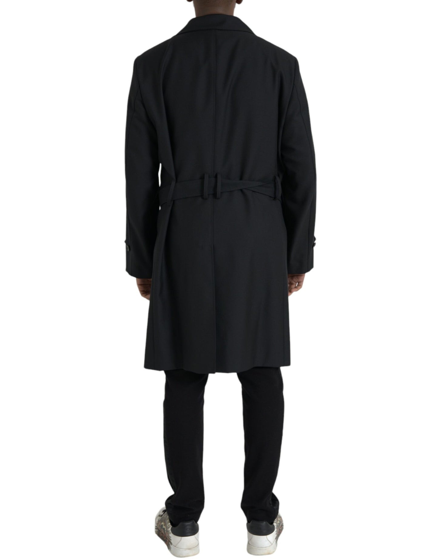 Dolce & Gabbana Gabardina negra con doble botonadura